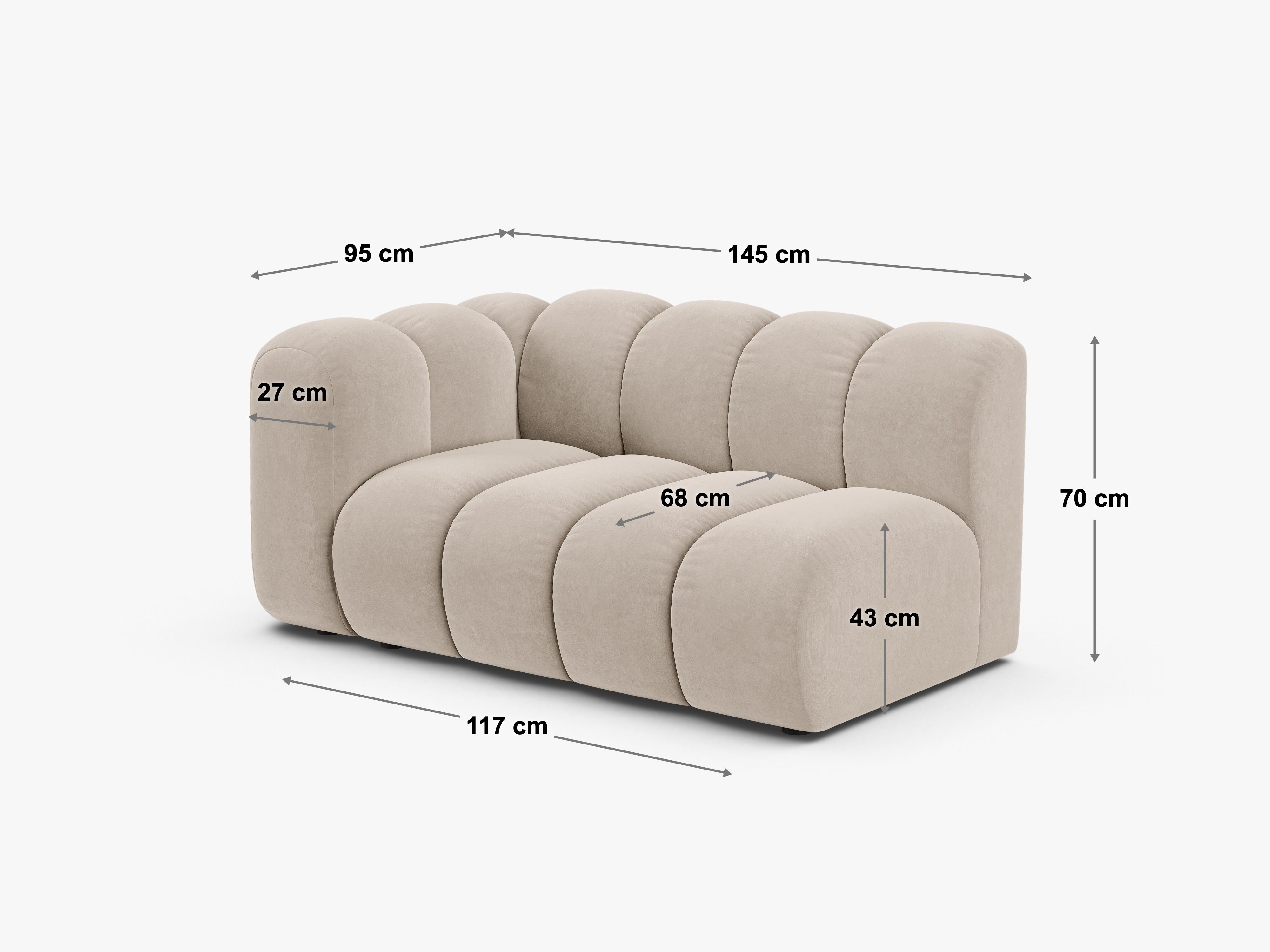 Modul Lupine 145x95cm, Material: Chenille Eden