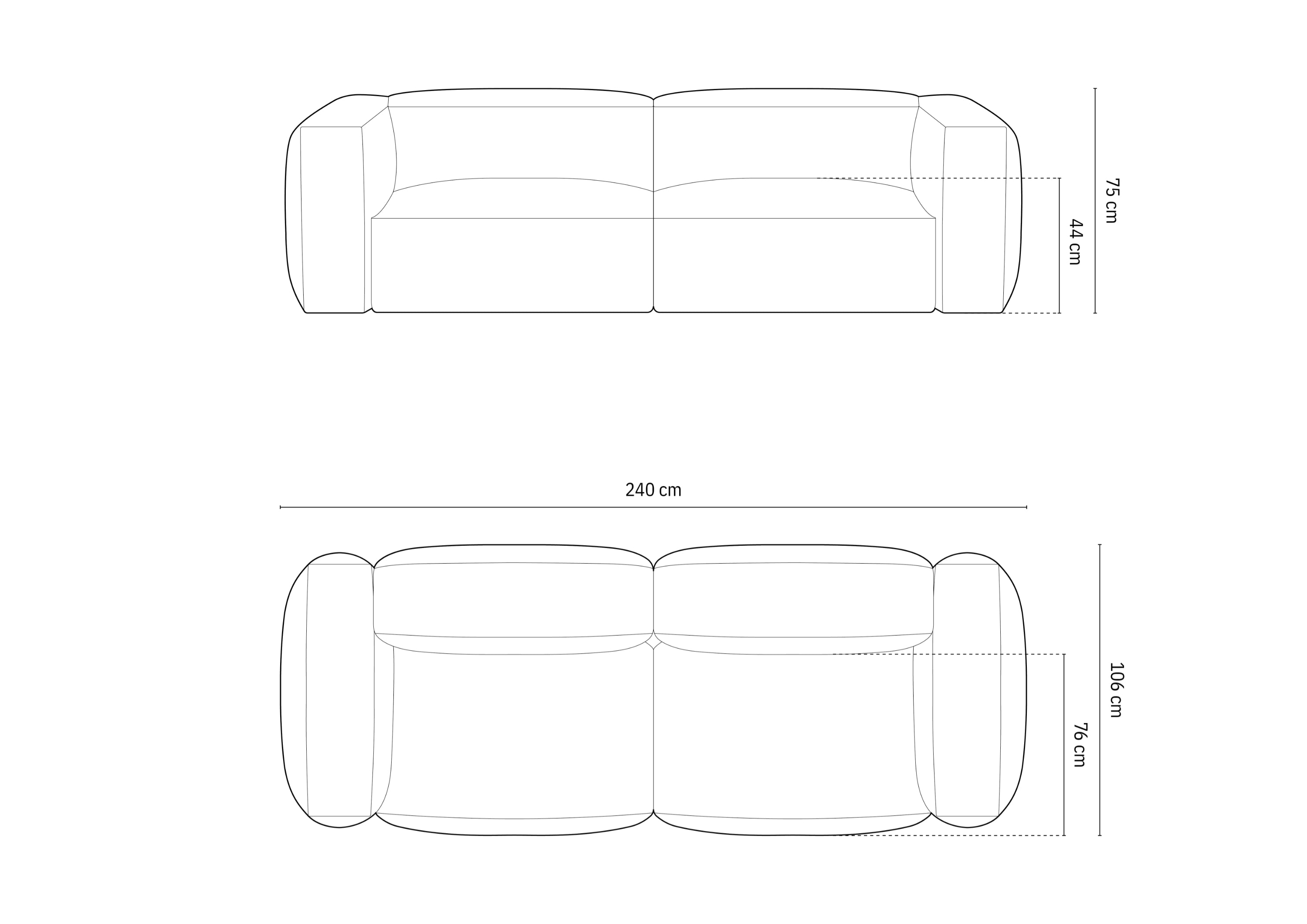 Kavč Martina, 240x106cm, Material: Žamet