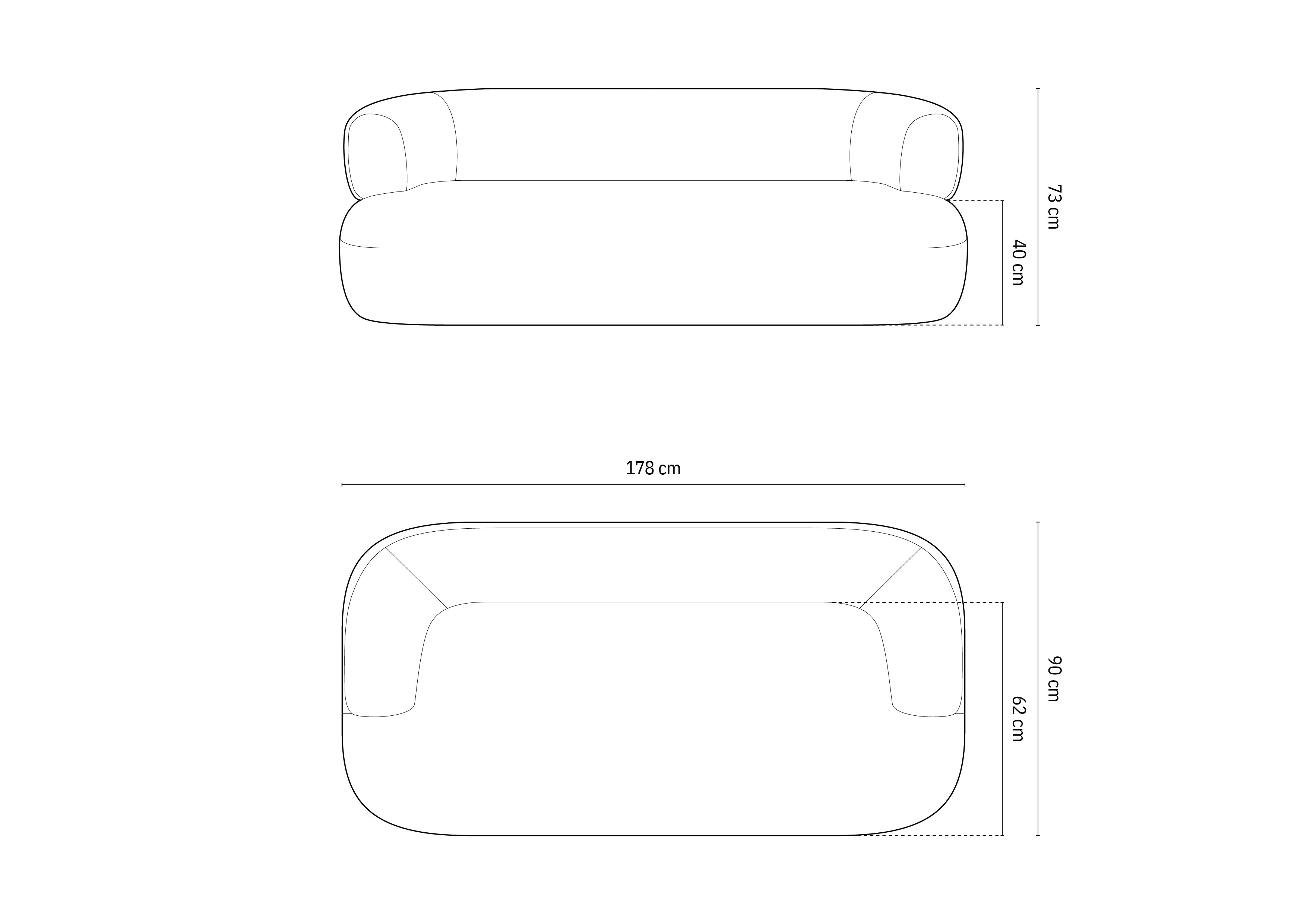 Kavč Jenny 178x90cm, Material: Chenille