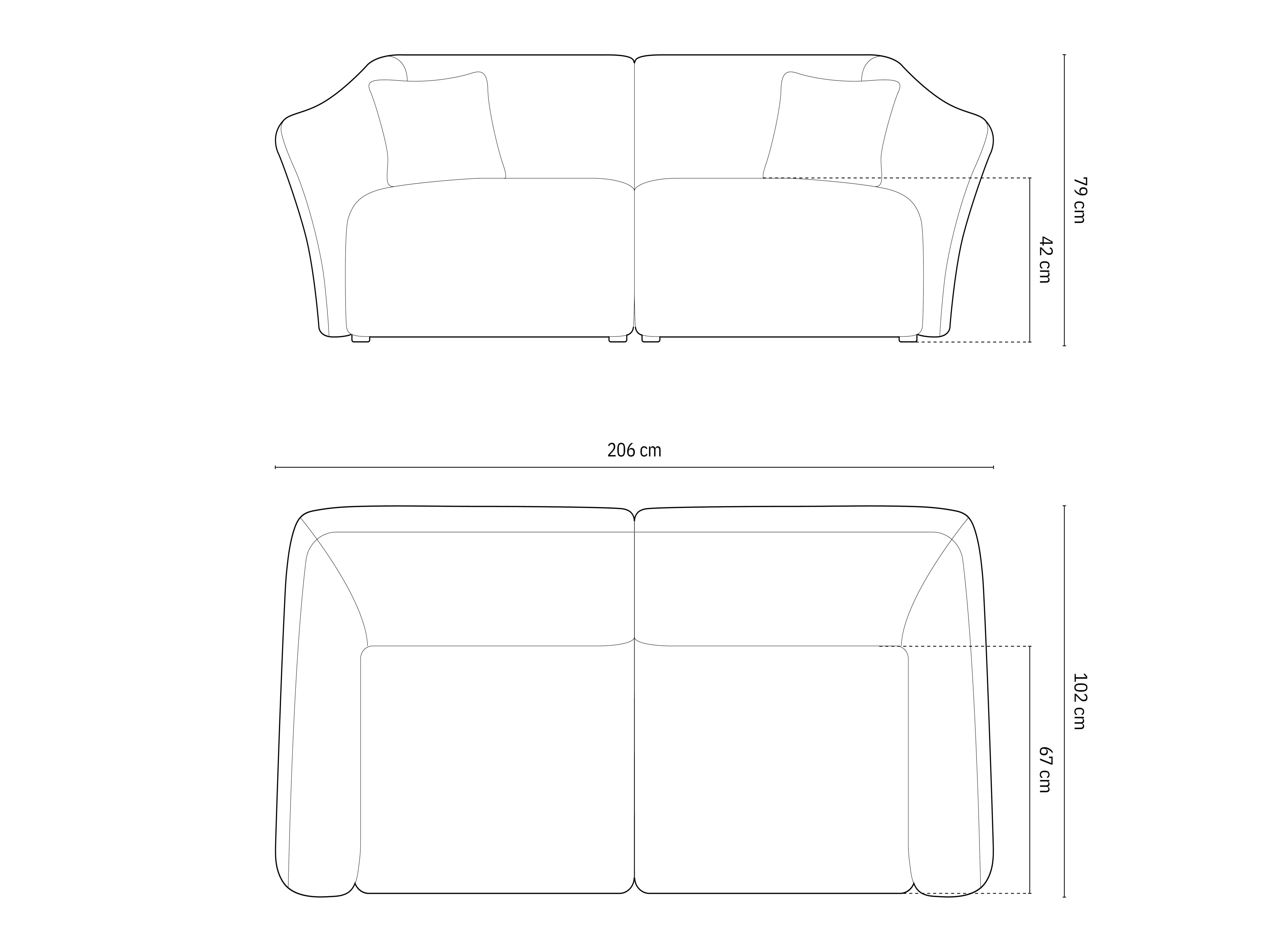 Kavč Hailey 206x102cm, Material: Bukle