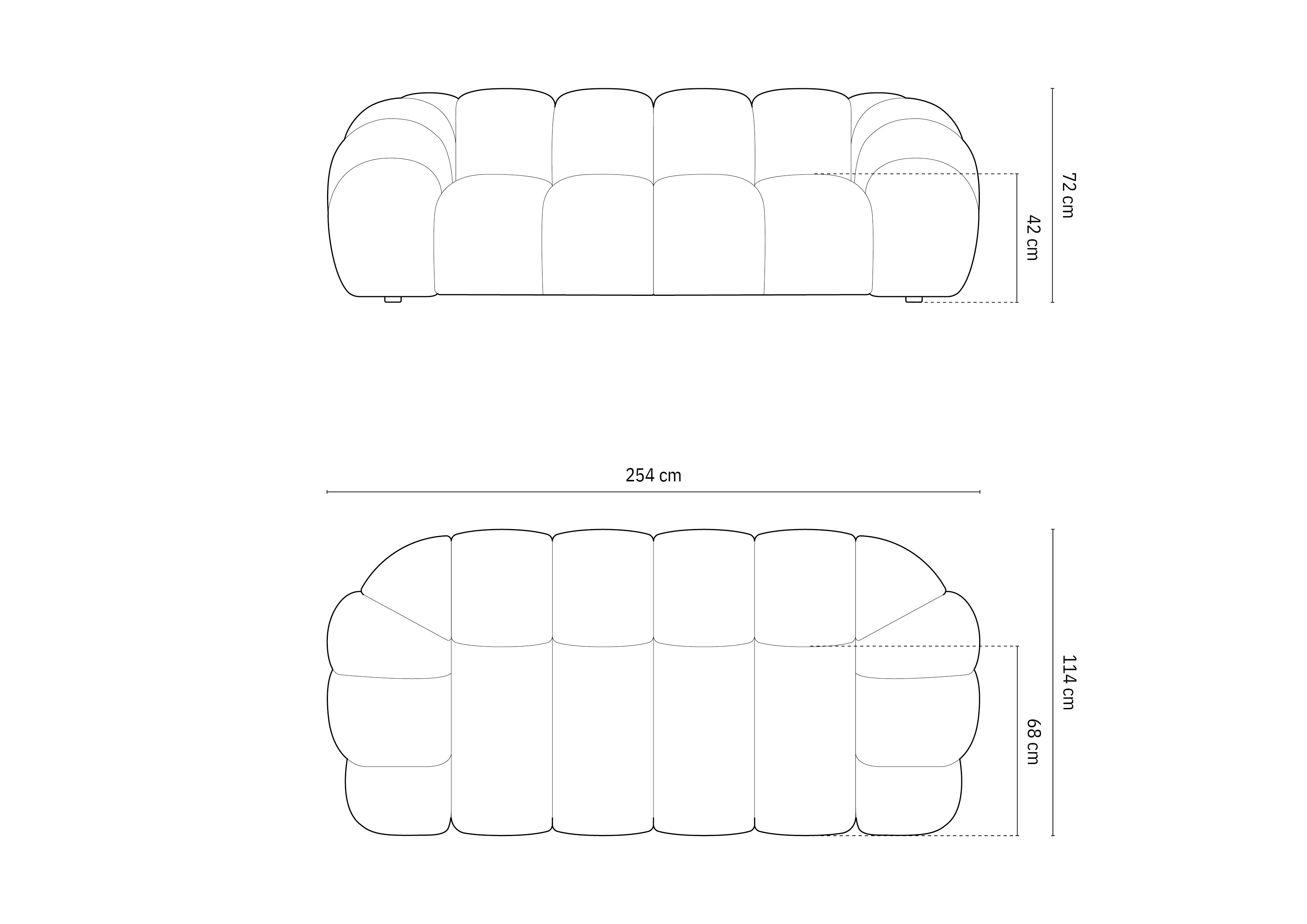Kavč Diana 254x114cm, Material: Žamet 