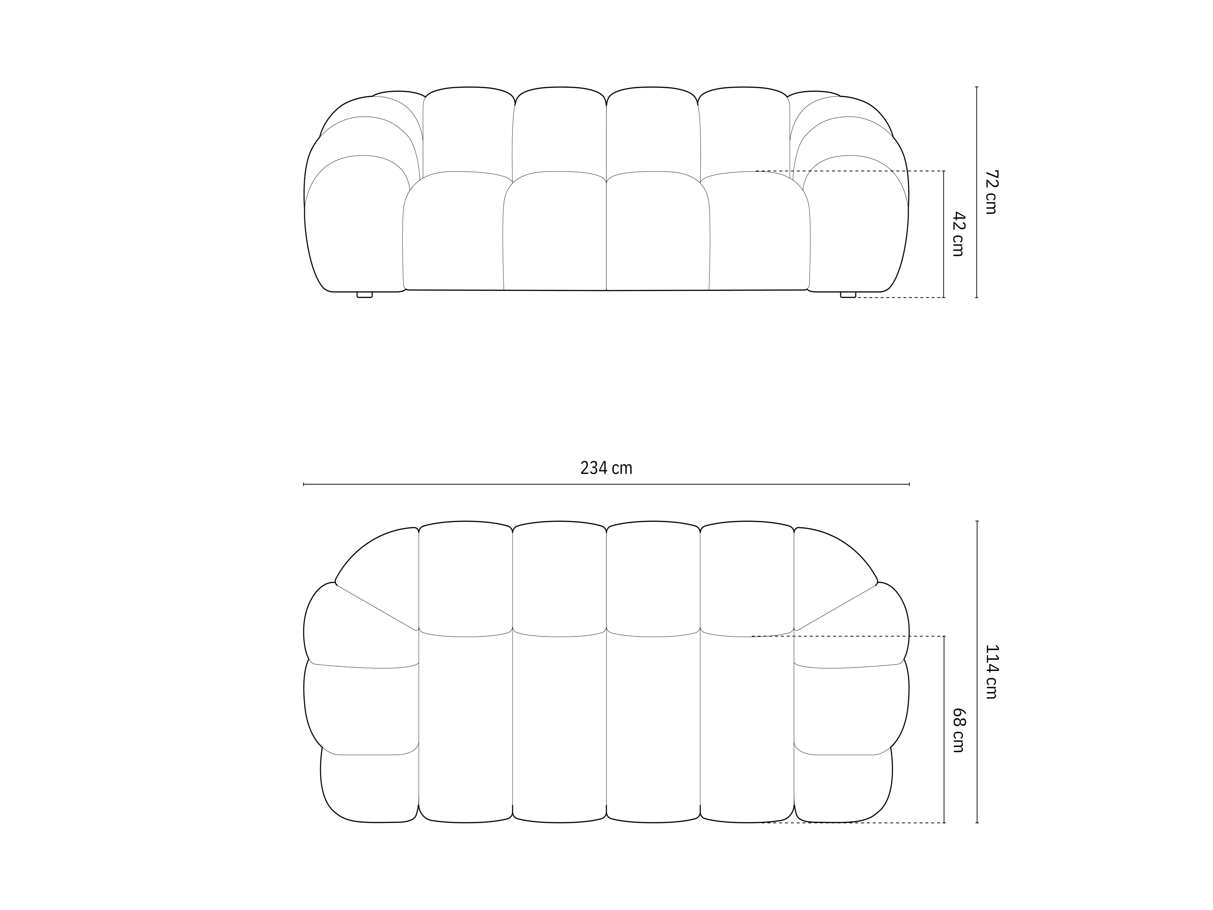 Kavč Diana 234x114cm, Material: Žamet