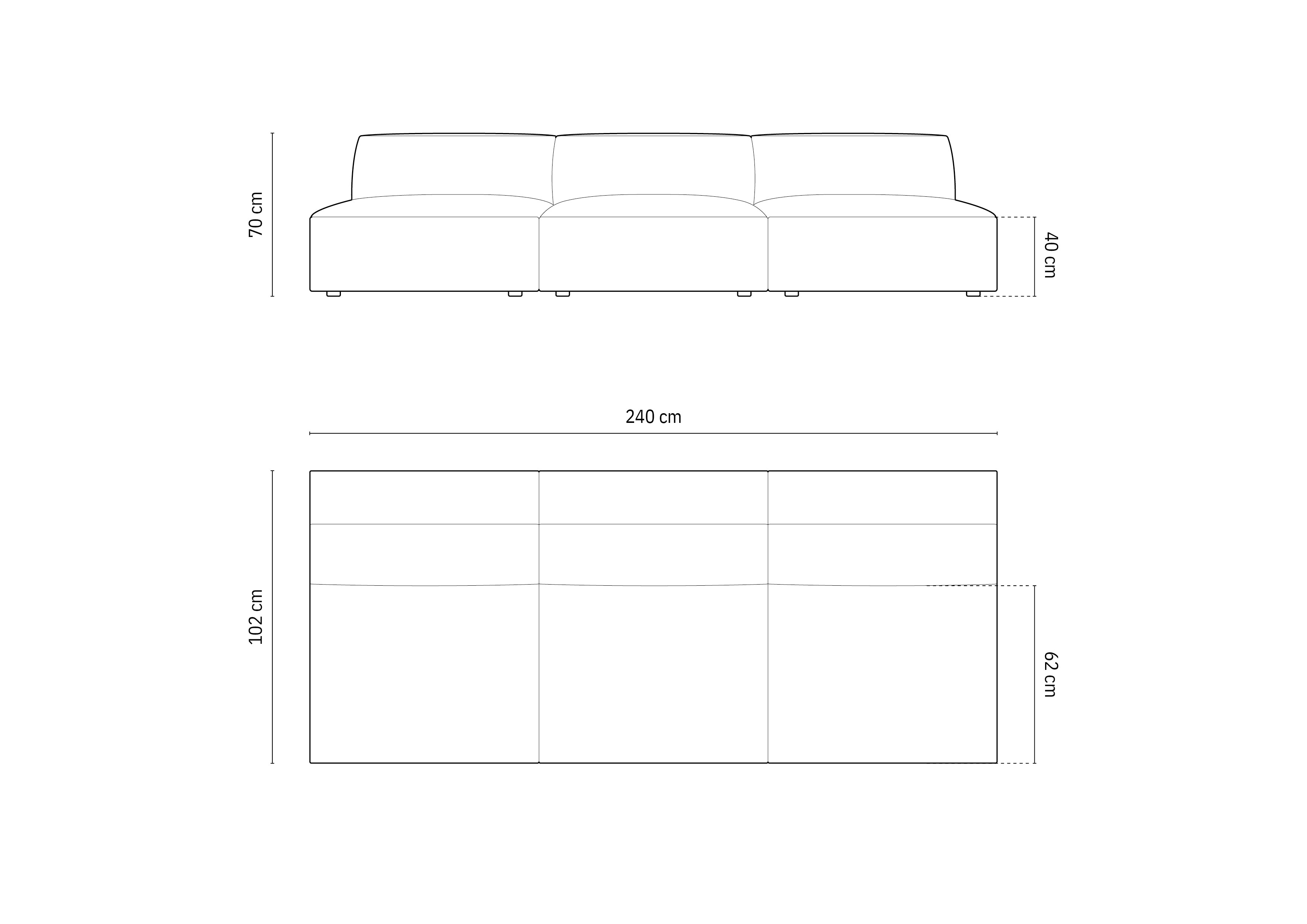 Kavč Jodie 240x102cm, Material: Žamet