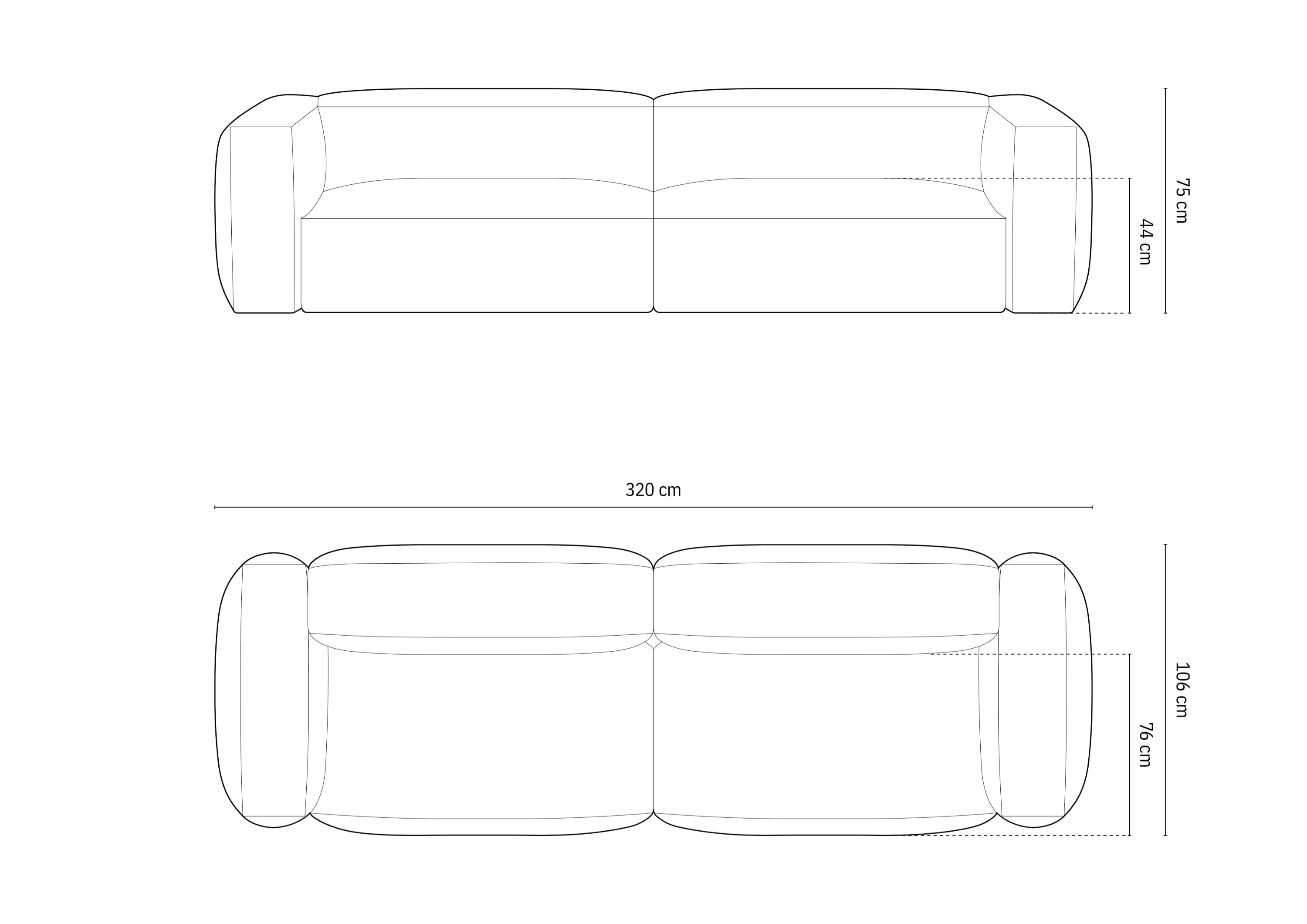 Kavč Martina, 320x106cm, Material: Strukturirano blago