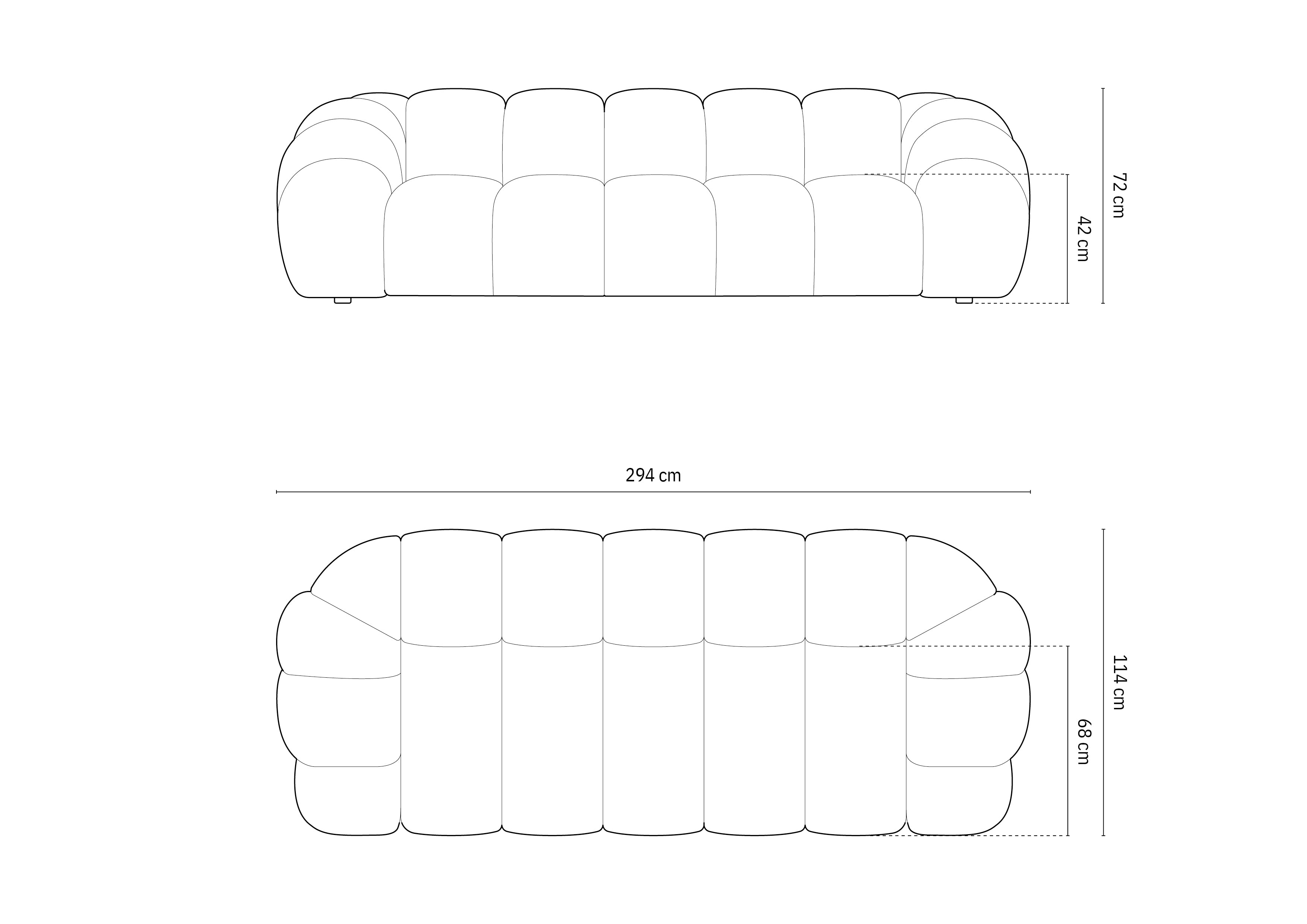 Kavč Diana 294x114cm, Material: 3D tkanina 