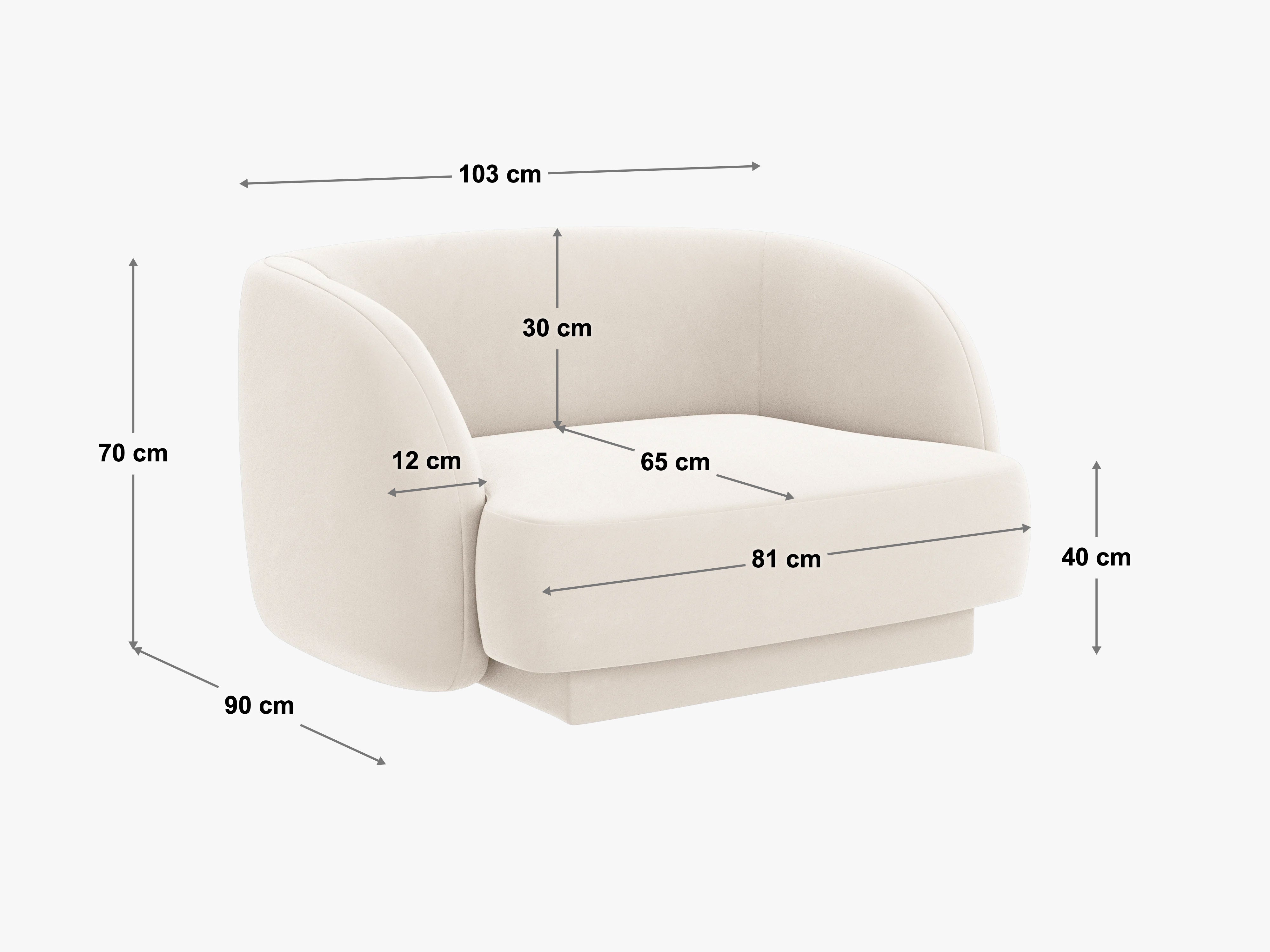Fotelj Miley, 103x90cm, Material: Žamet