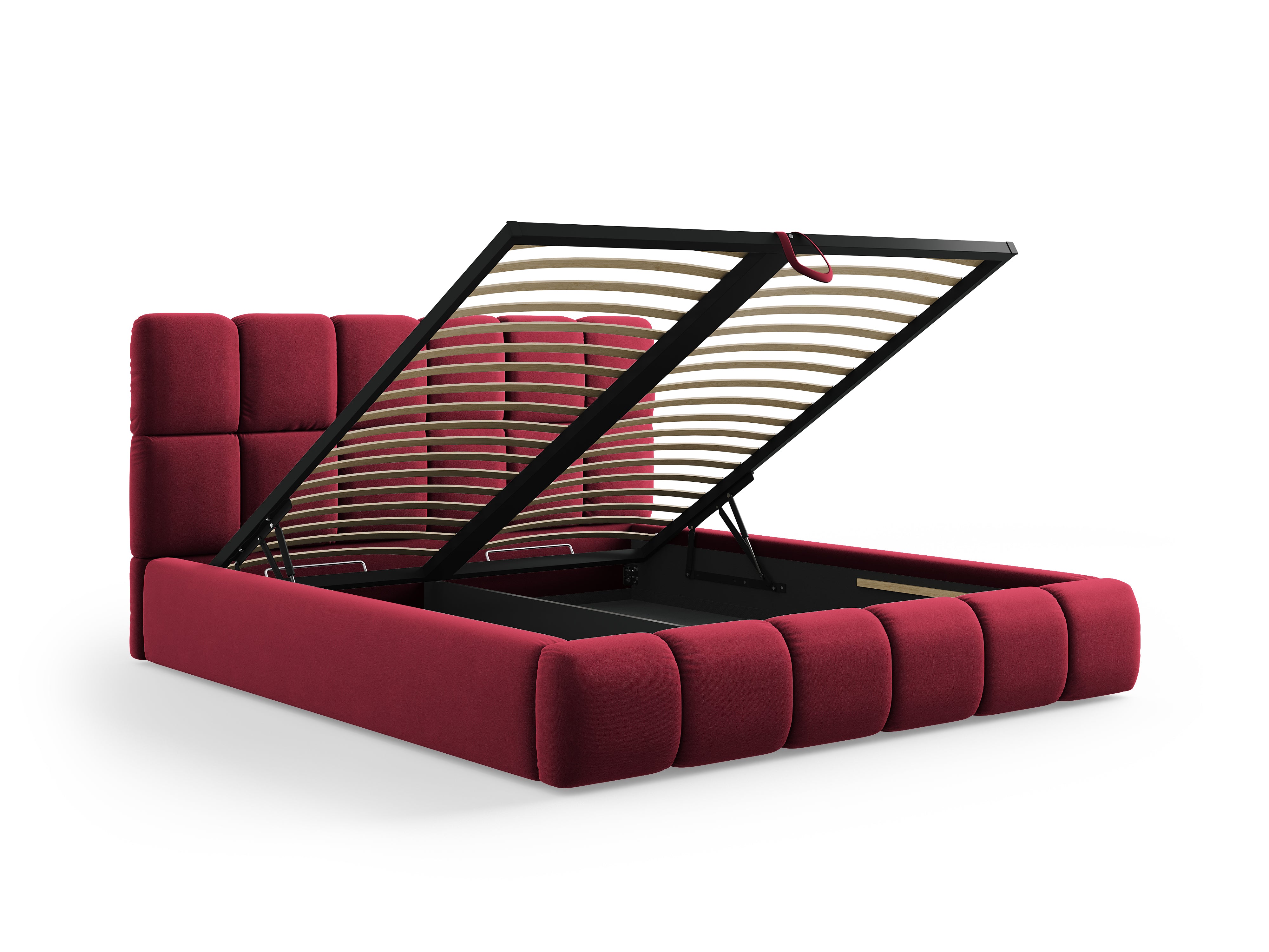 Postelja Bellis s shranjevalno posodo, Material: Žamet