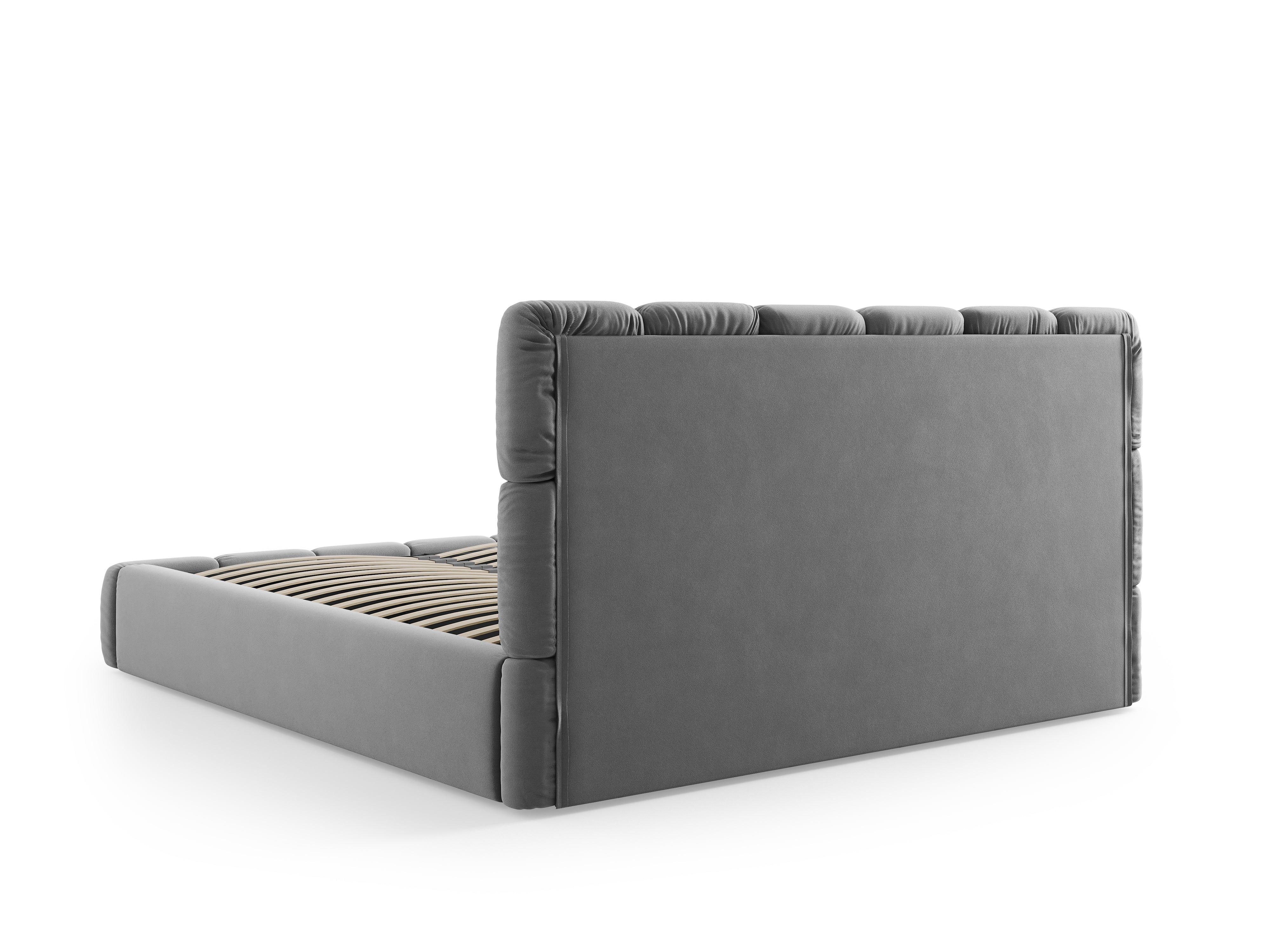 Postelja Bellis s shranjevalno posodo, Material: Žamet