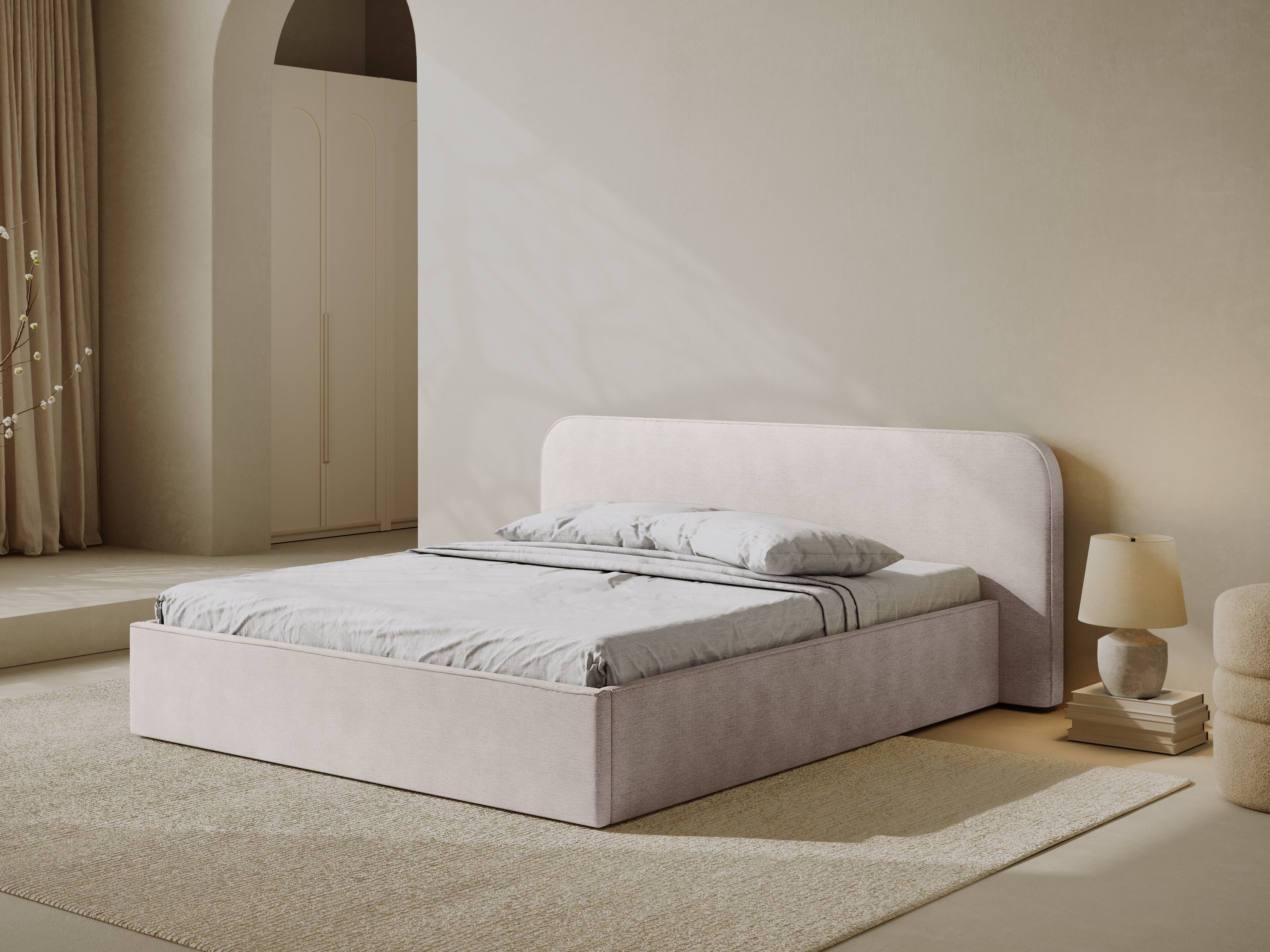 Postelja z vzmetnim okvirjem Elizabeth, Material: Strukturirano blago