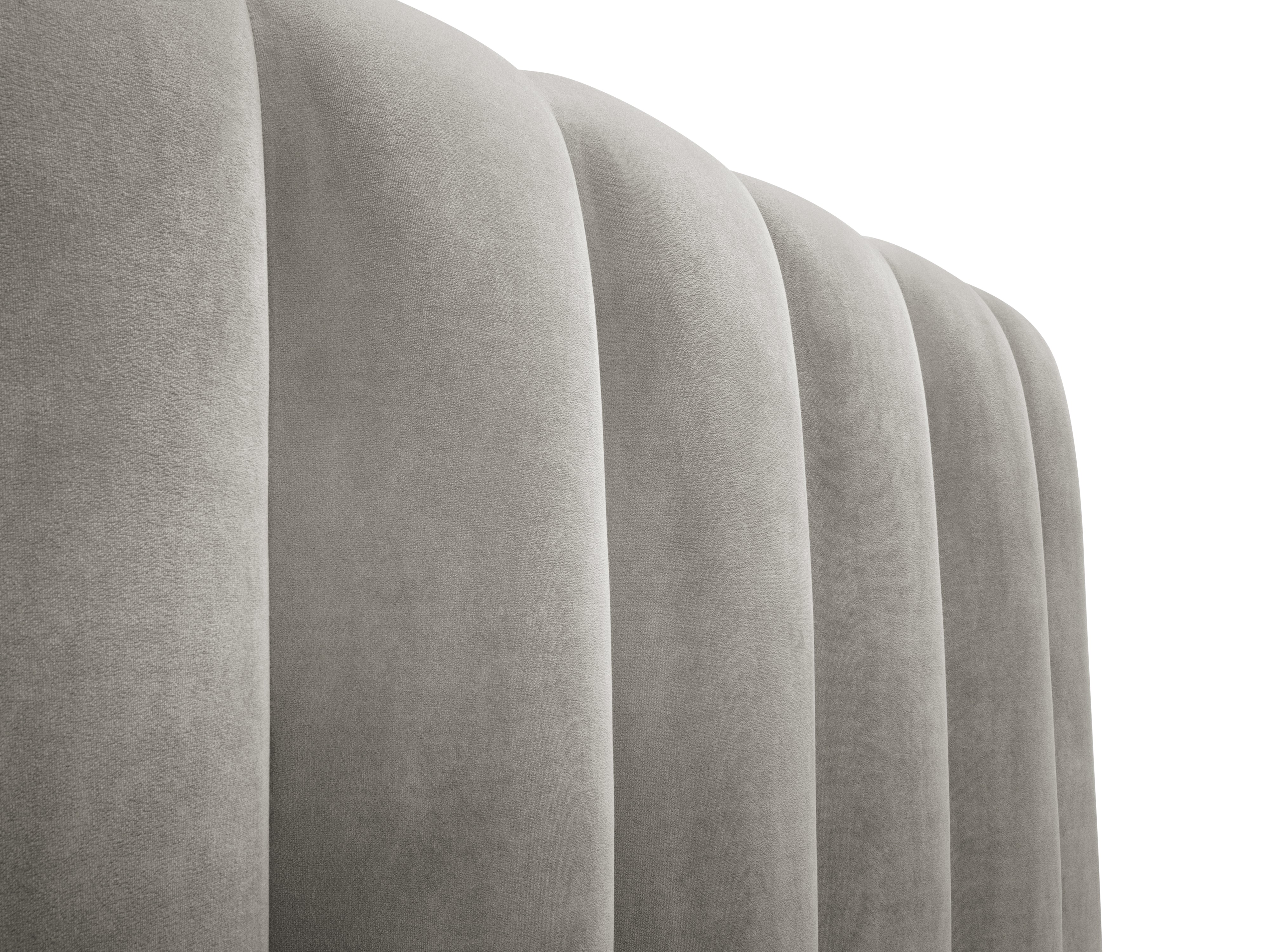 Posteljni okvir Kelp z vzglavjem in posodo za shranjevanje, Material: Žamet