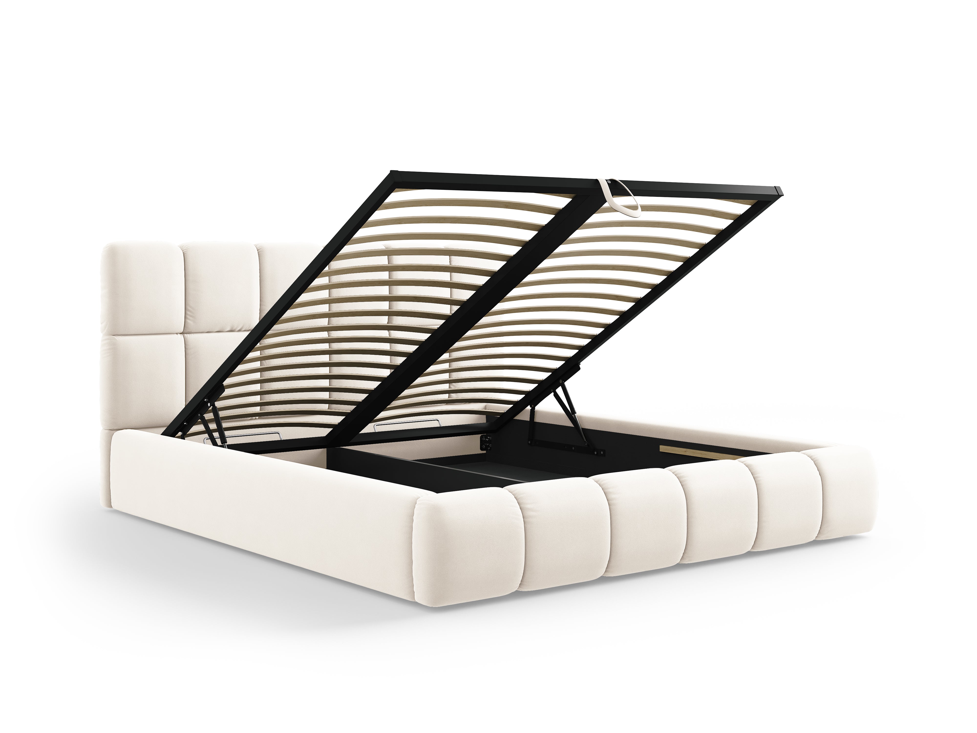 Postelja Bellis s shranjevalno posodo, Material: Žamet