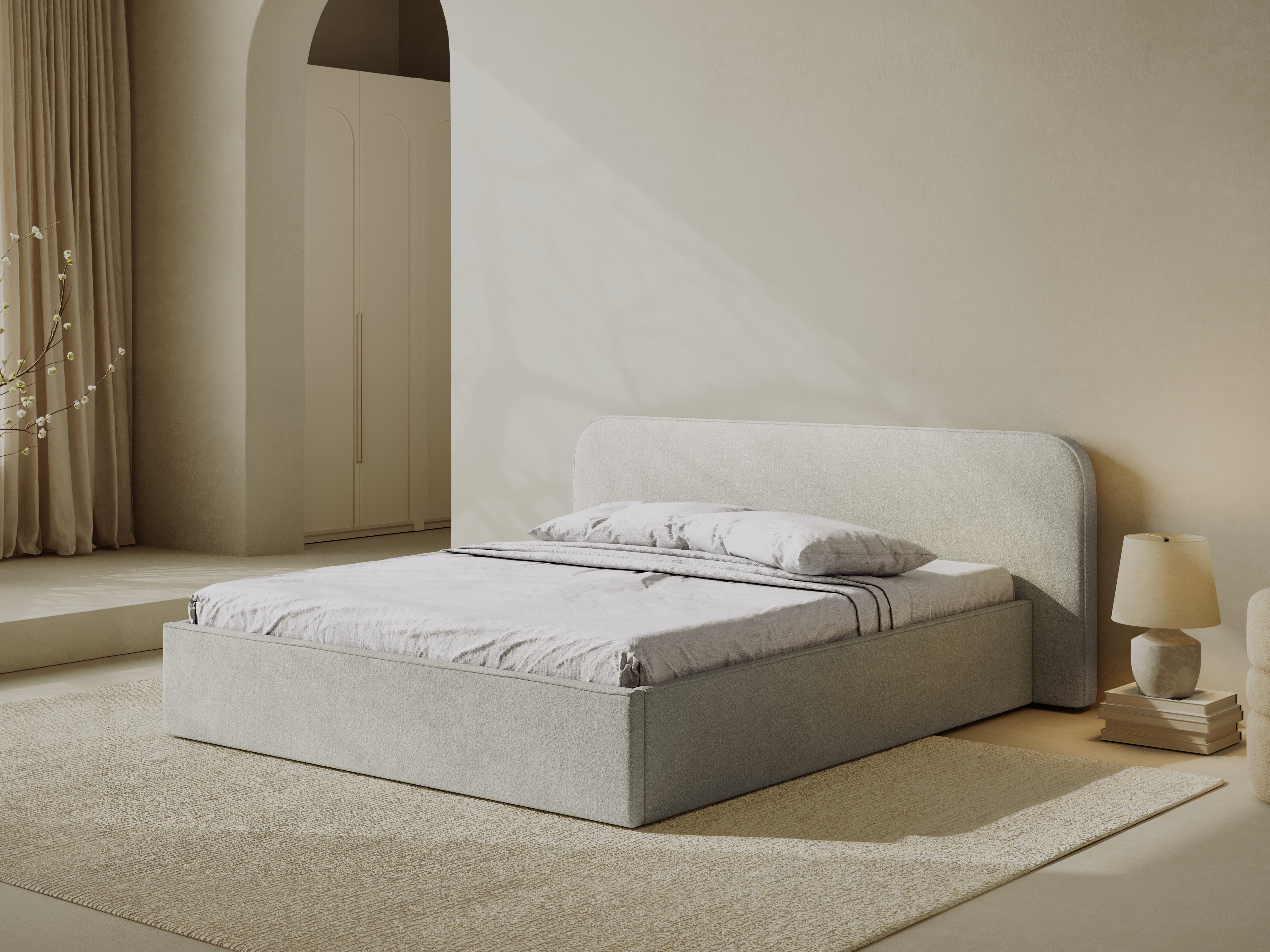 Postelja z vzmetnim okvirjem Elizabeth, Material: Bukle