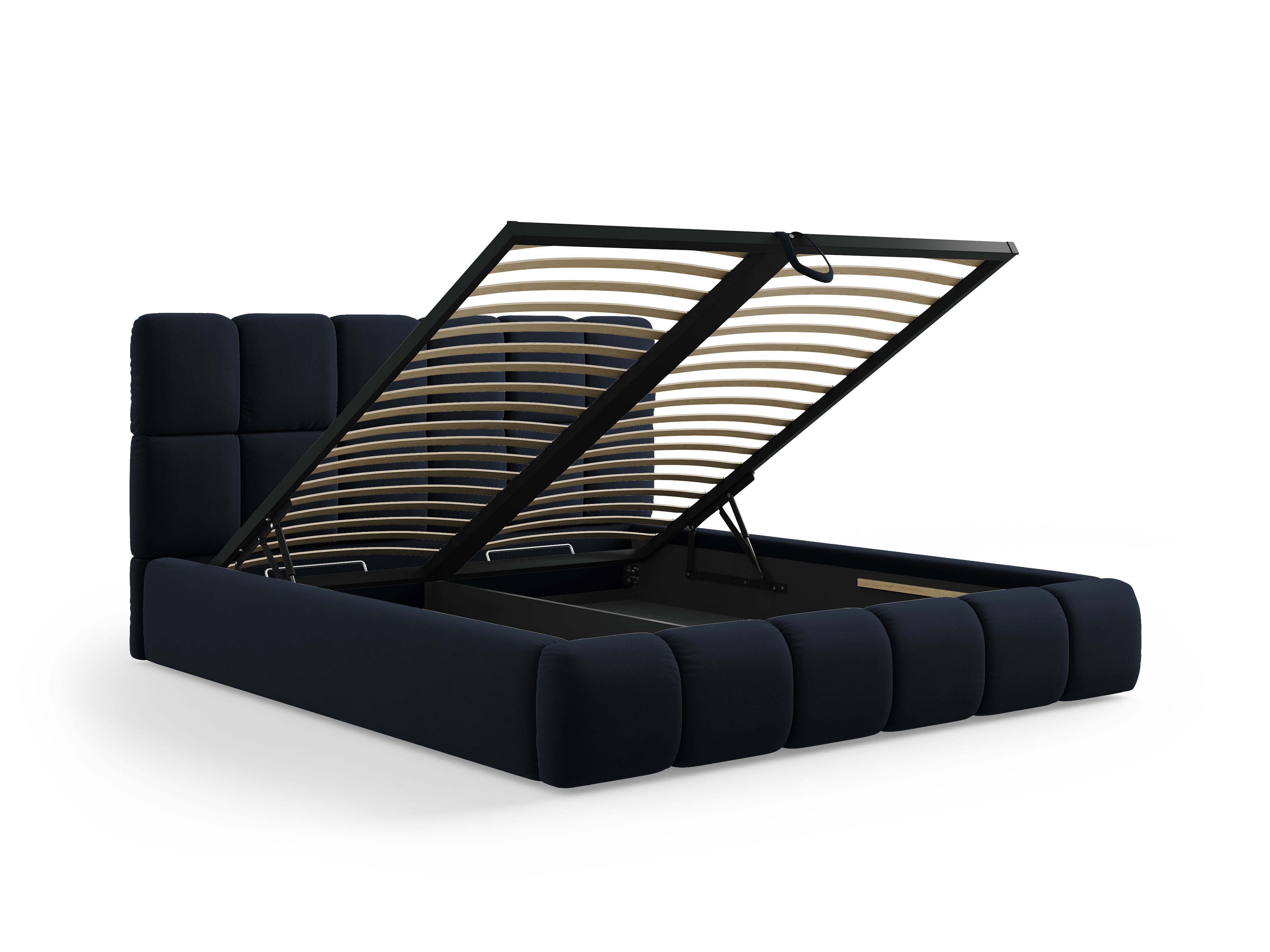 Postelja Bellis s shranjevalno posodo, Material: Žamet