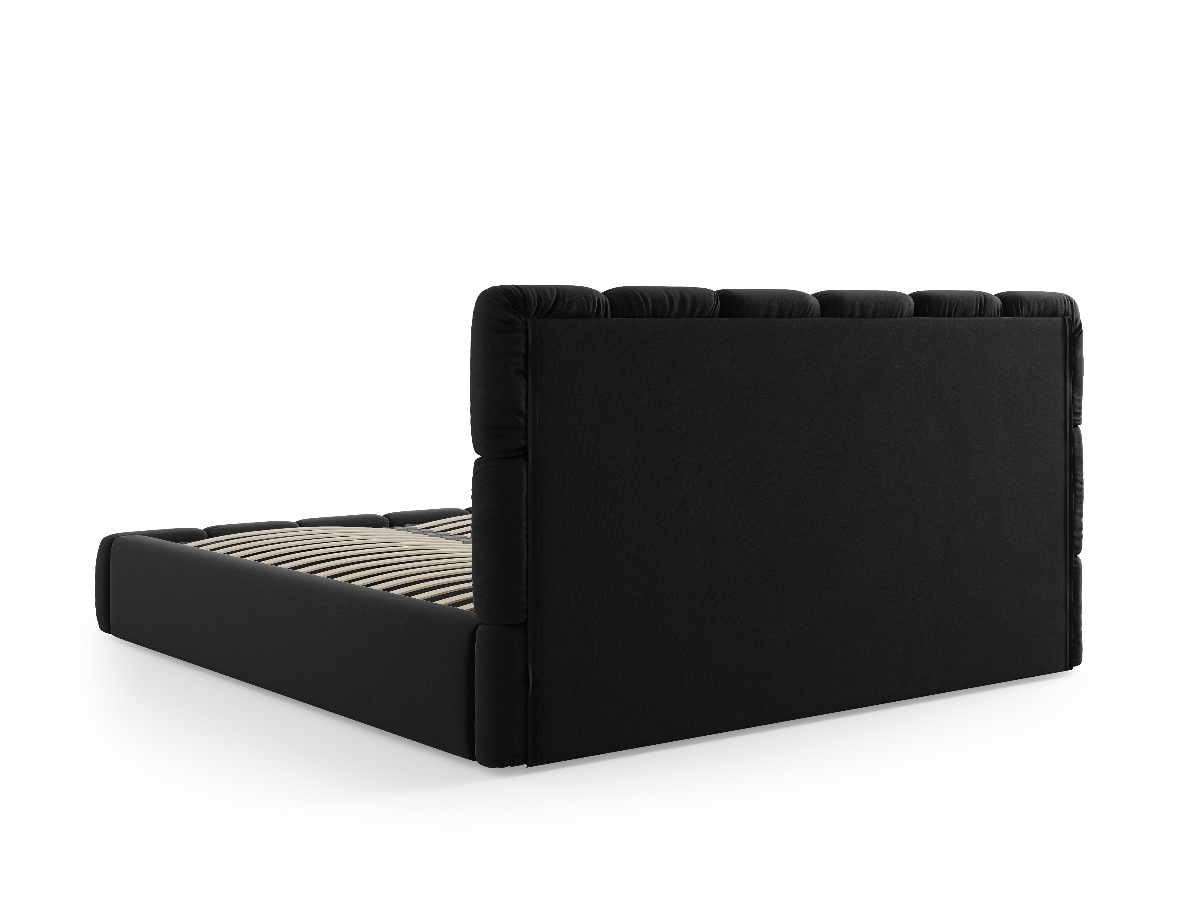 Postelja Bellis s shranjevalno posodo, Material: Žamet