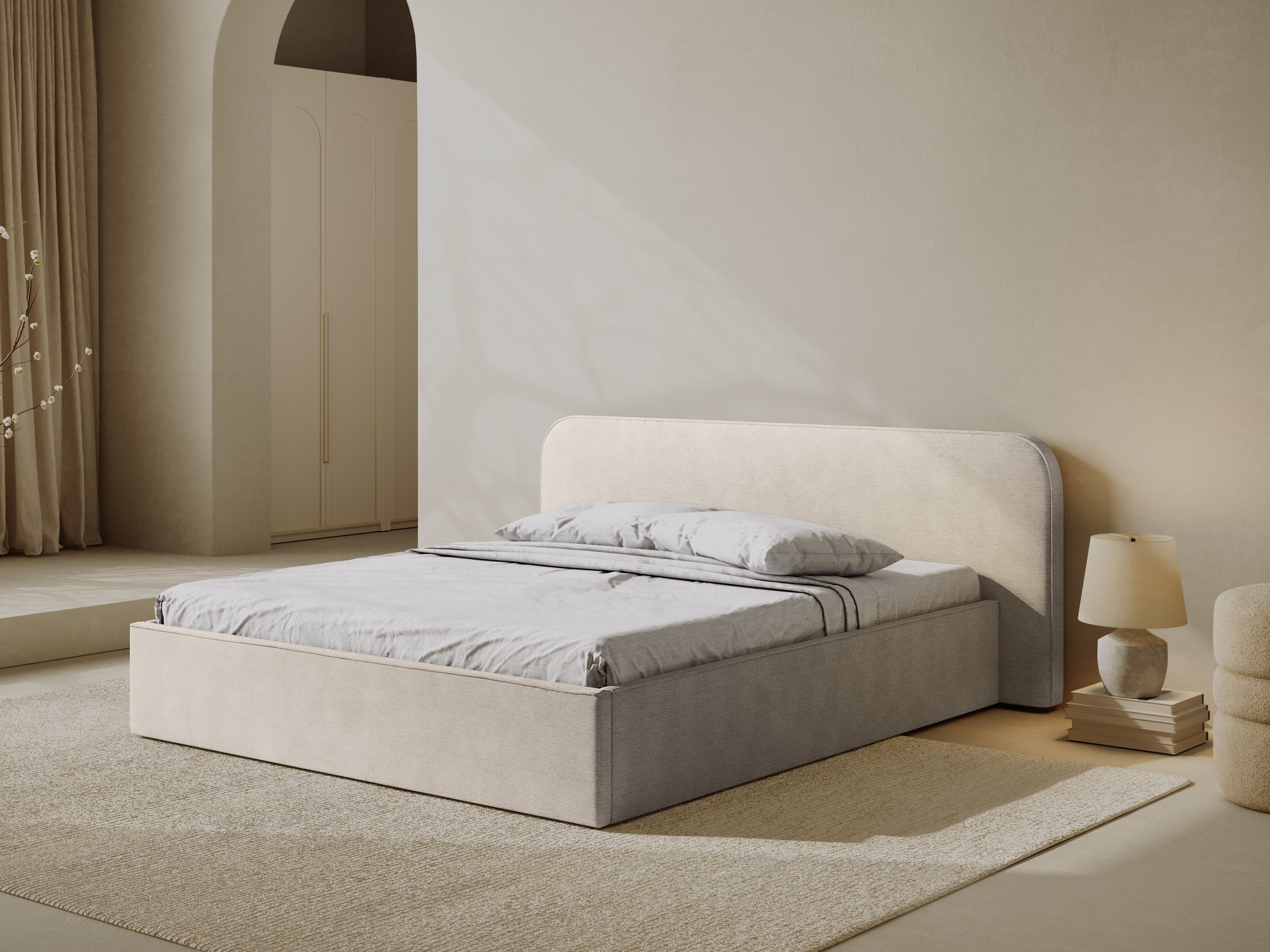 Postelja z vzmetnim okvirjem Elizabeth, Material: Strukturirano blago