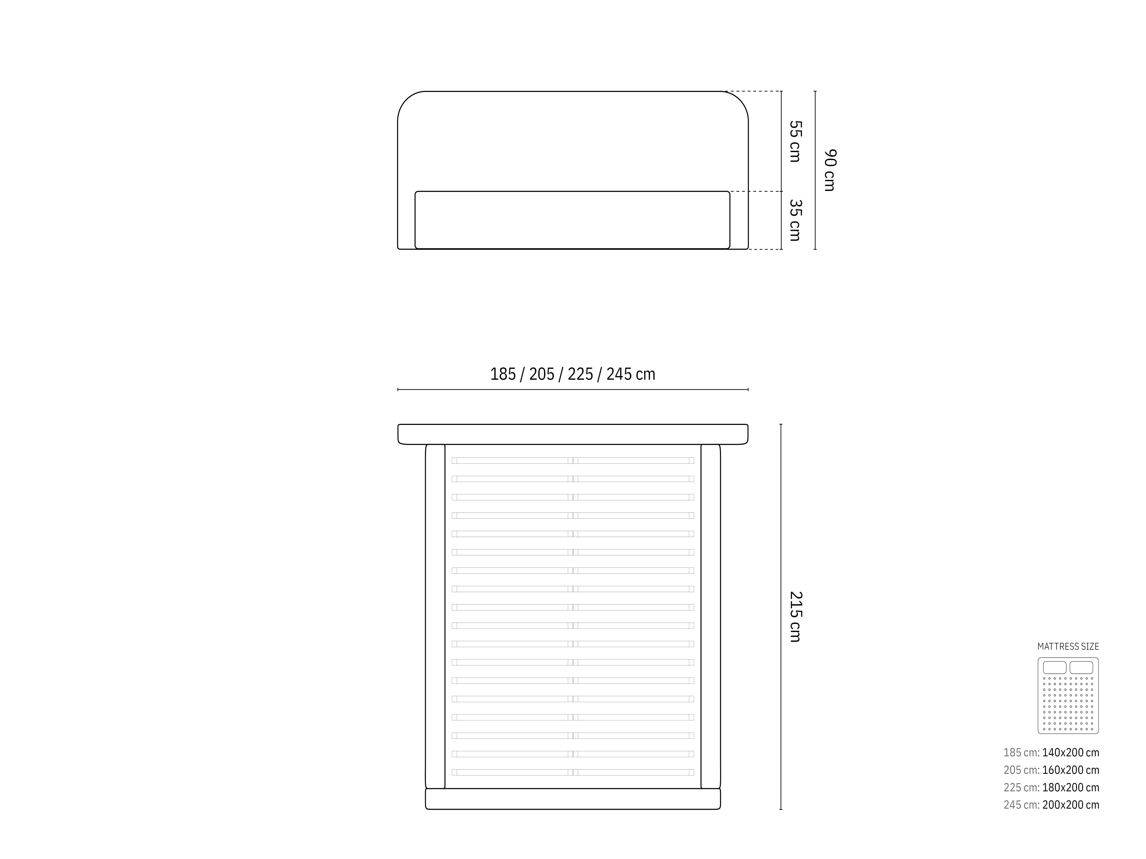 Postelja z vzmetnim okvirjem Elizabeth, Material: Strukturirano blago