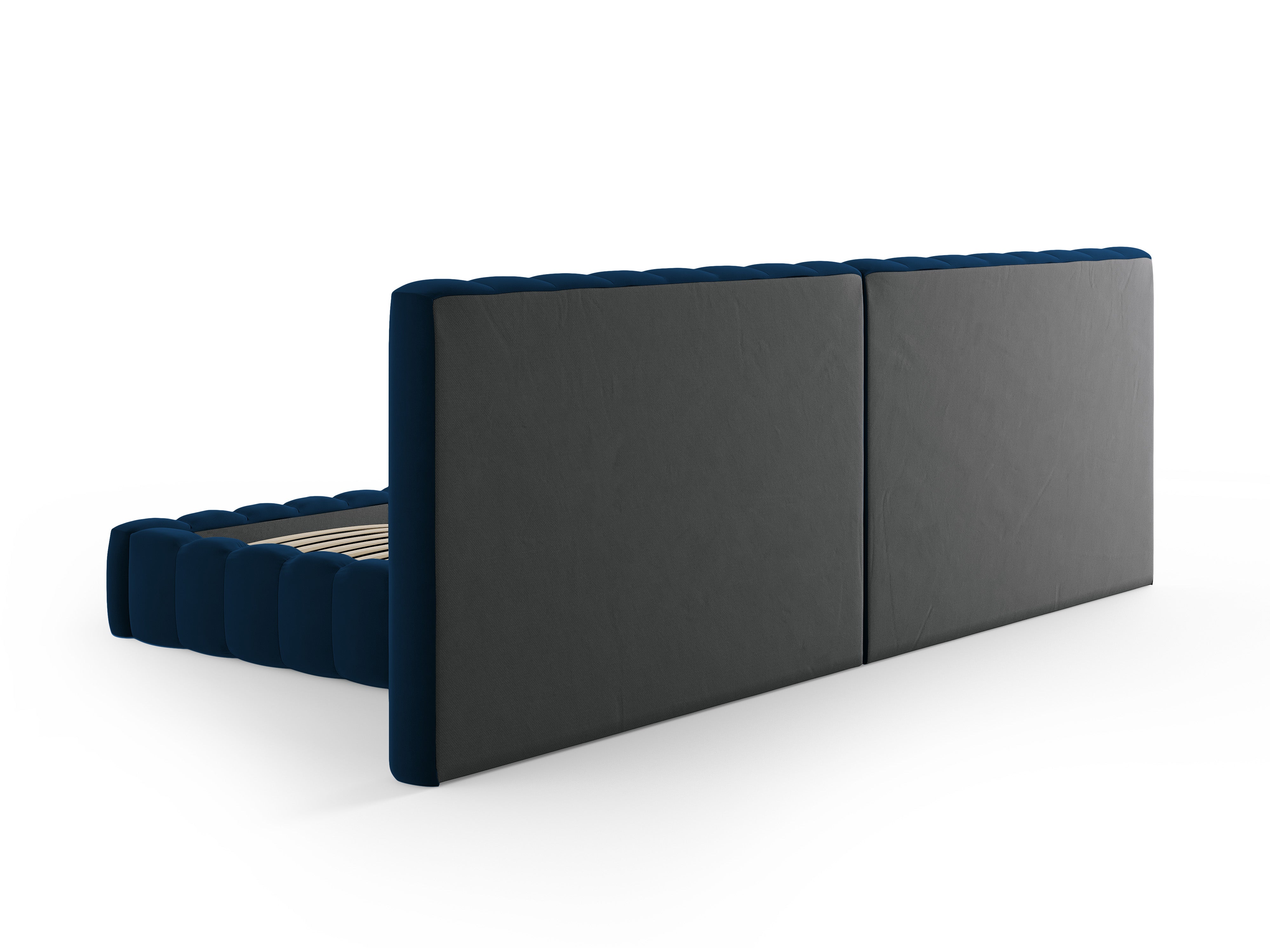 Postelja Kelp z dvojnim vzglavjem in shrambo, Material: Žamet