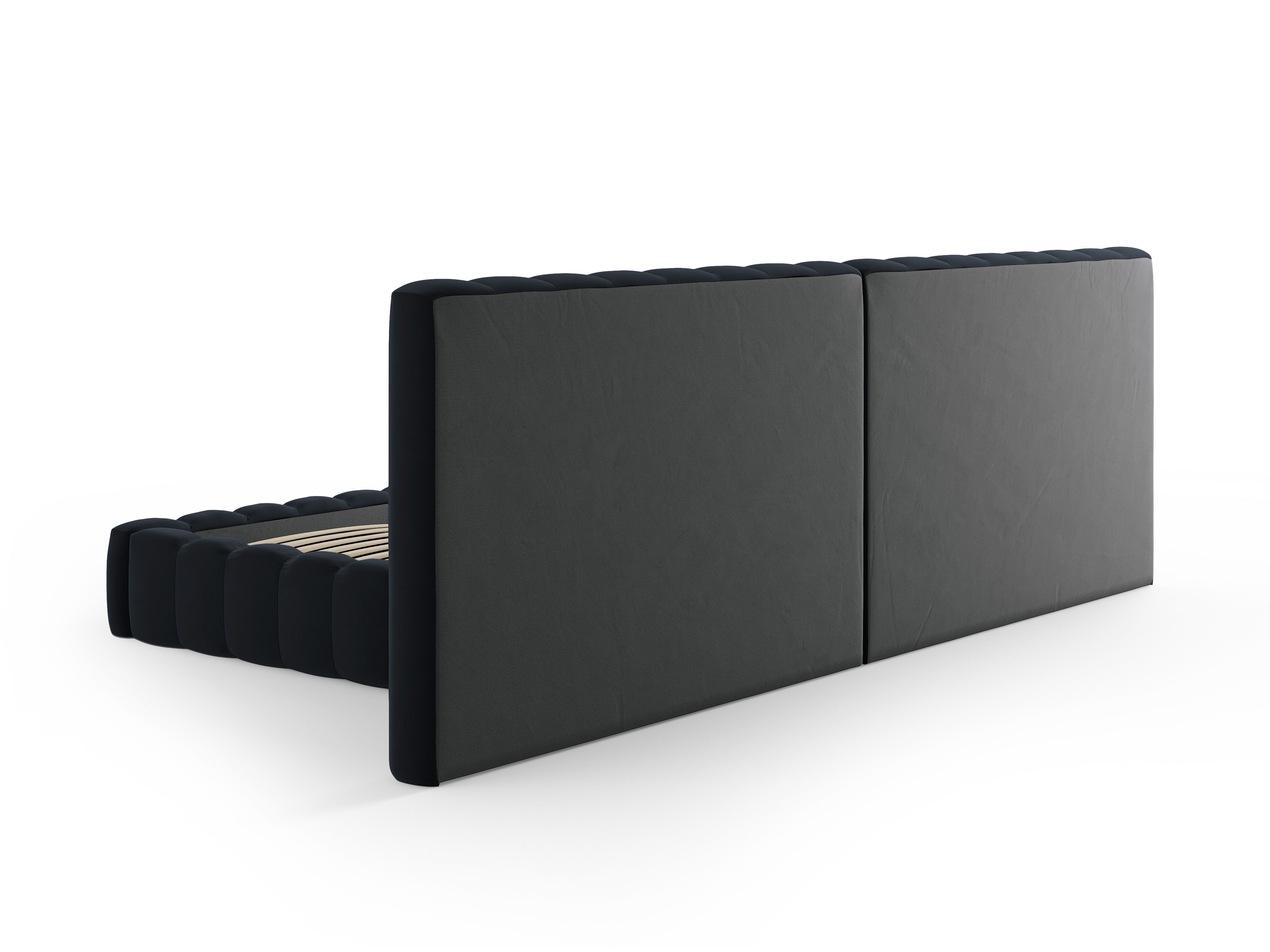 Postelja Kelp z dvojnim vzglavjem in shrambo, Material: Žamet