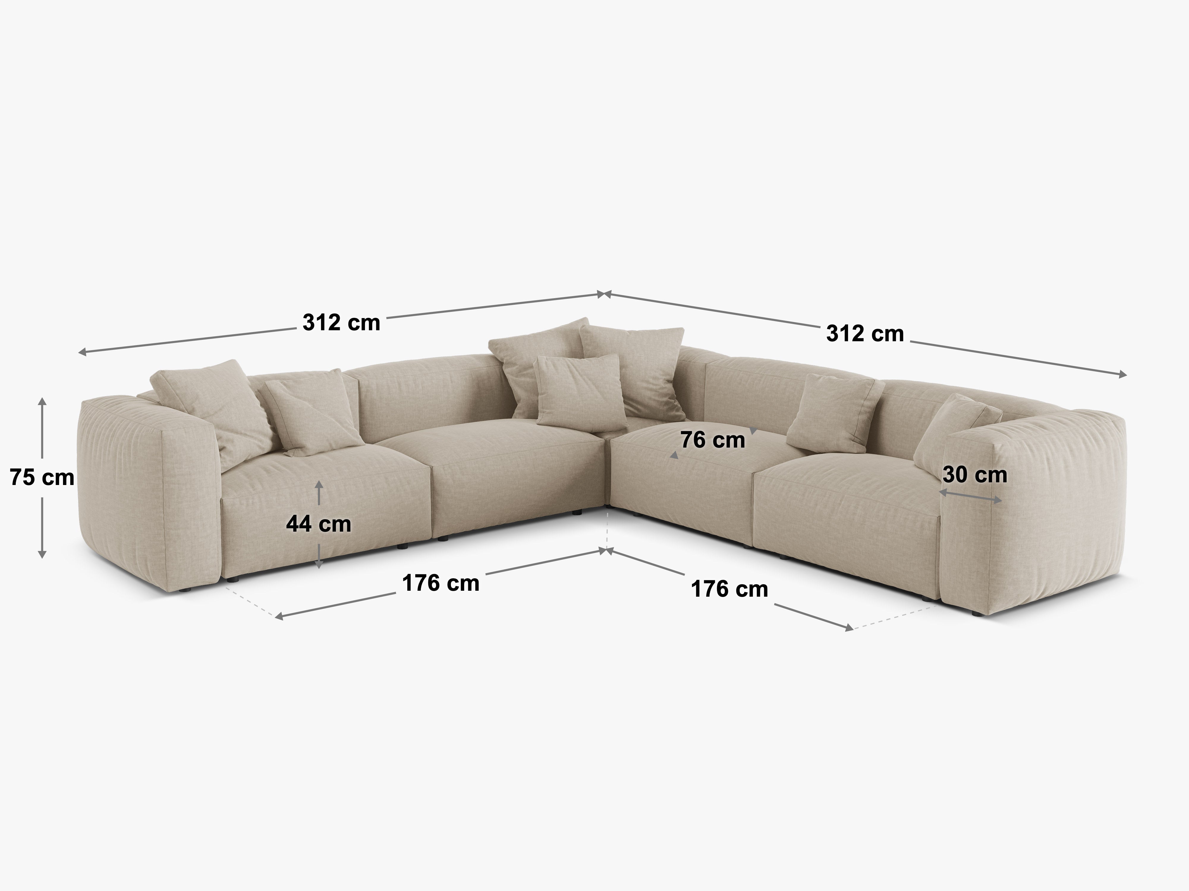 Kotna garnitura Martina, 312x312cm, Material: žamet