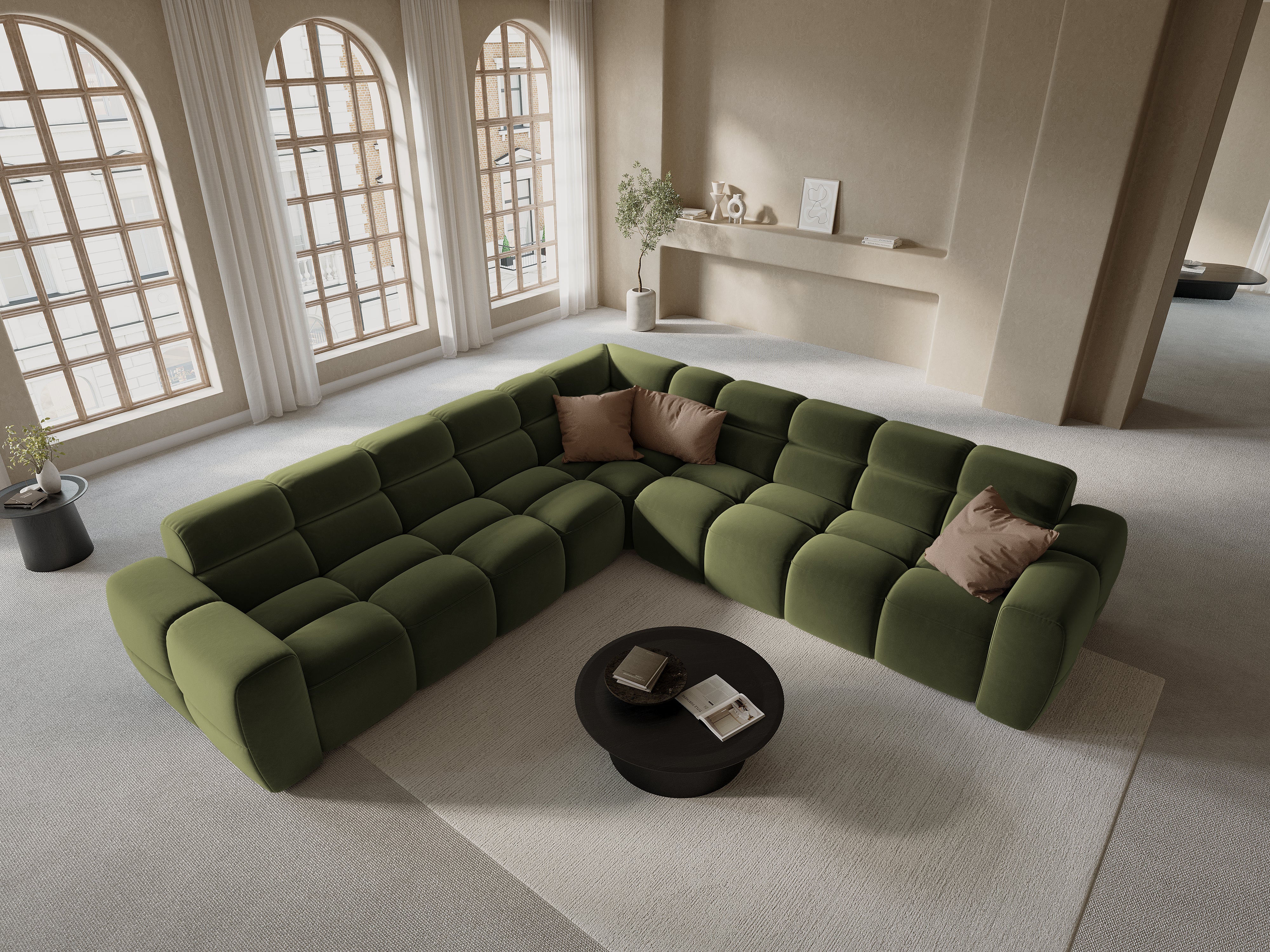 Kotna sedežna garnitura Lisa 310x310cm, Material: Žamet