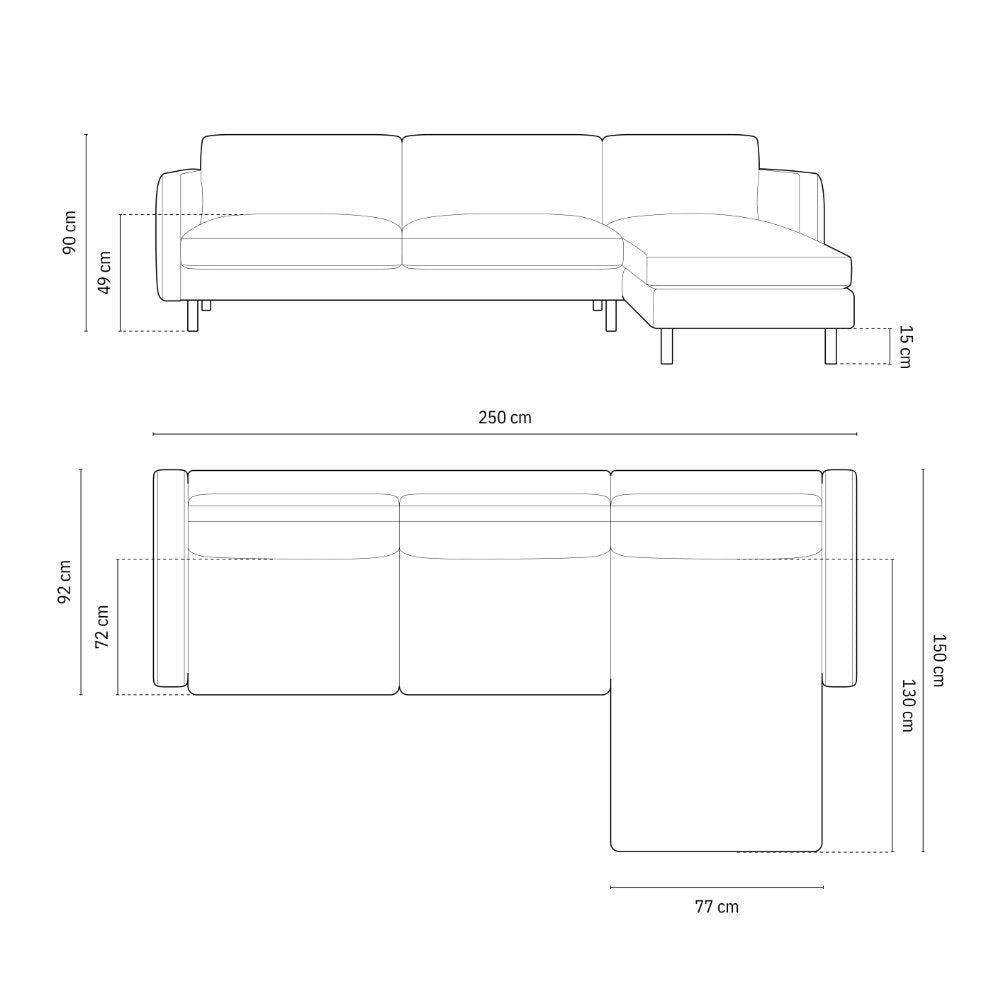 Kotna garnitura Eden 250x150cm, Material: Strukturirana tkanina