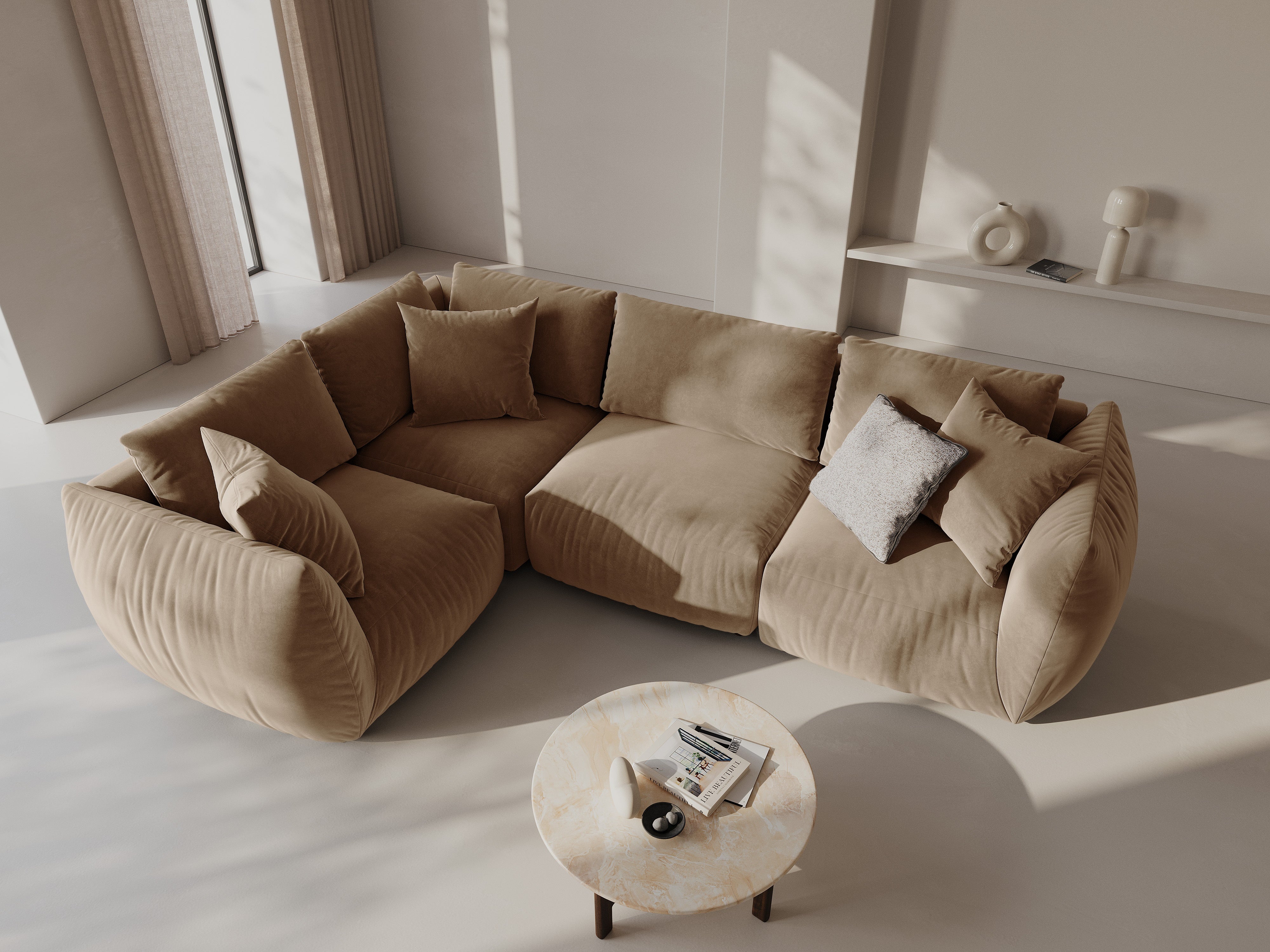 Kotna sedežna garnitura Chris 295x210cm, Material: Žamet