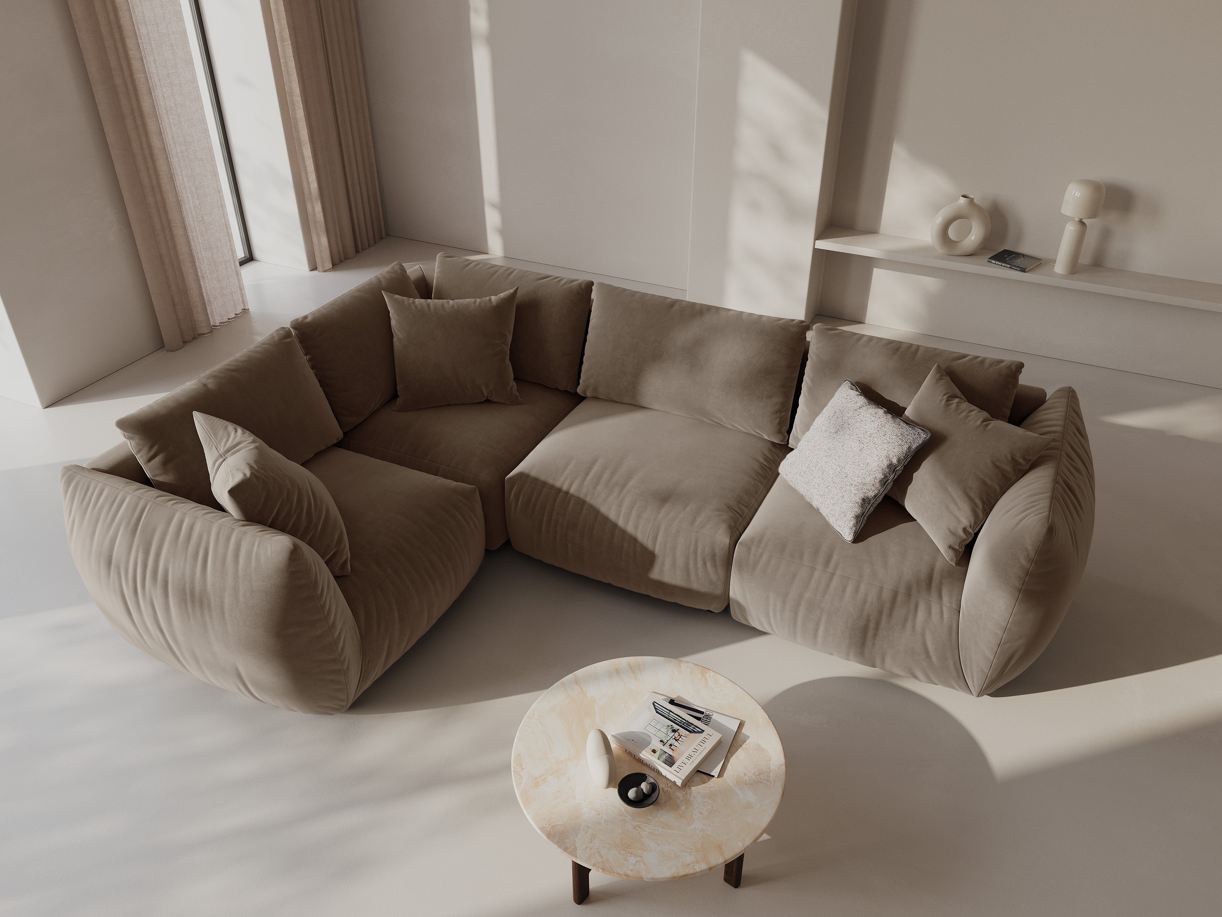 Kotna sedežna garnitura Chris 295x210cm, Material: Žamet