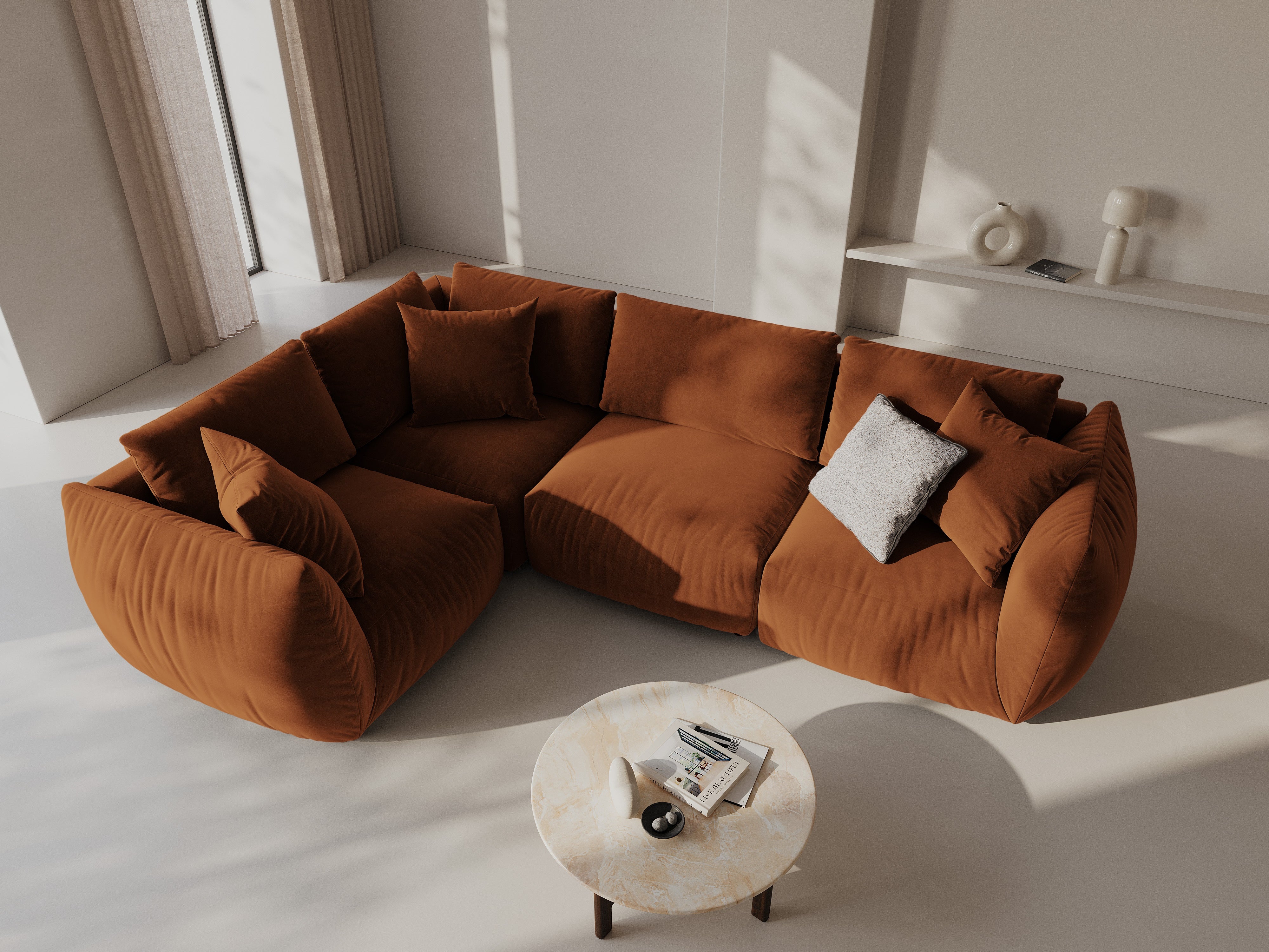 Kotna sedežna garnitura Chris 295x210cm, Material: Žamet