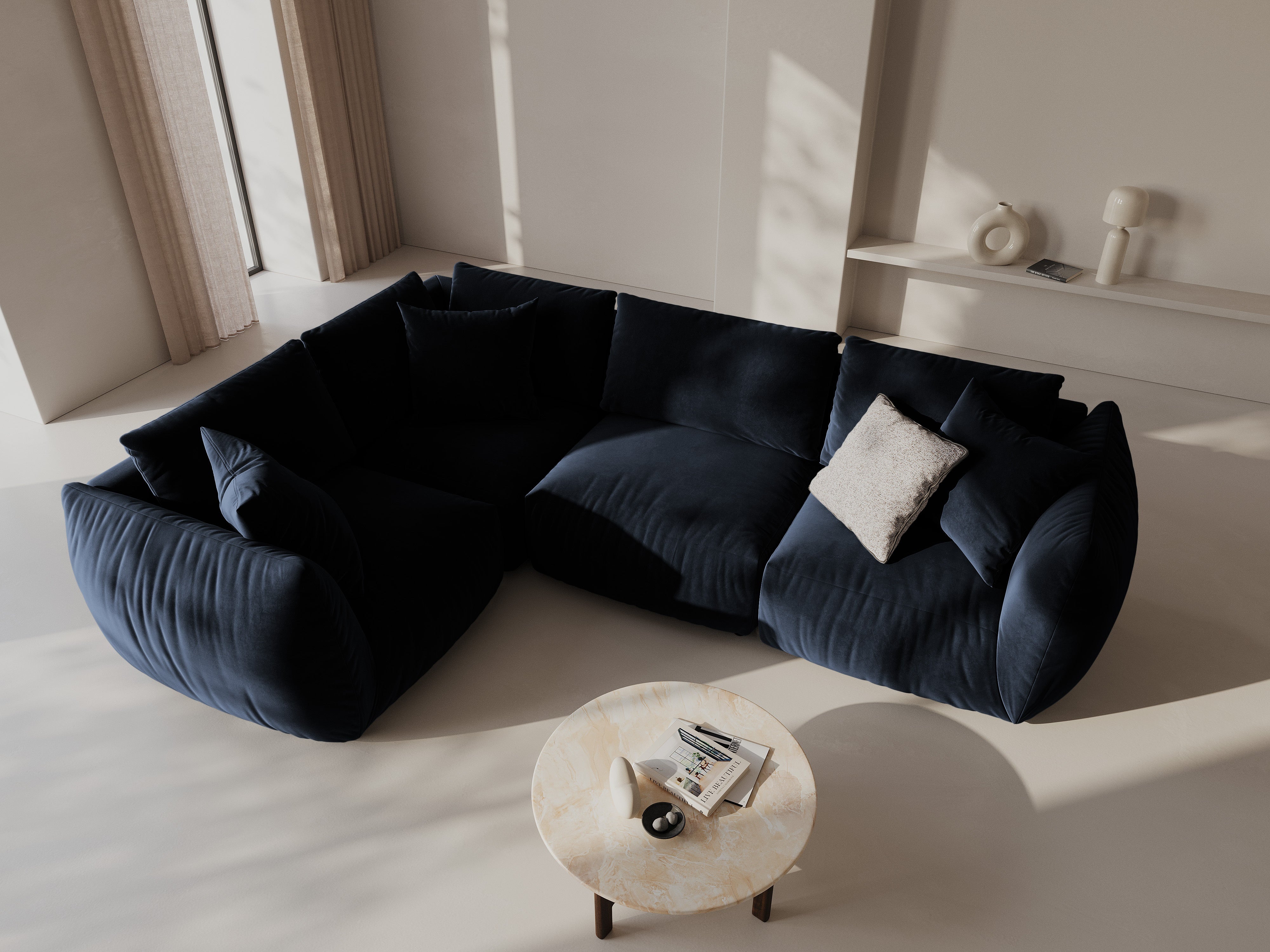 Kotna sedežna garnitura Chris 295x210cm, Material: Žamet