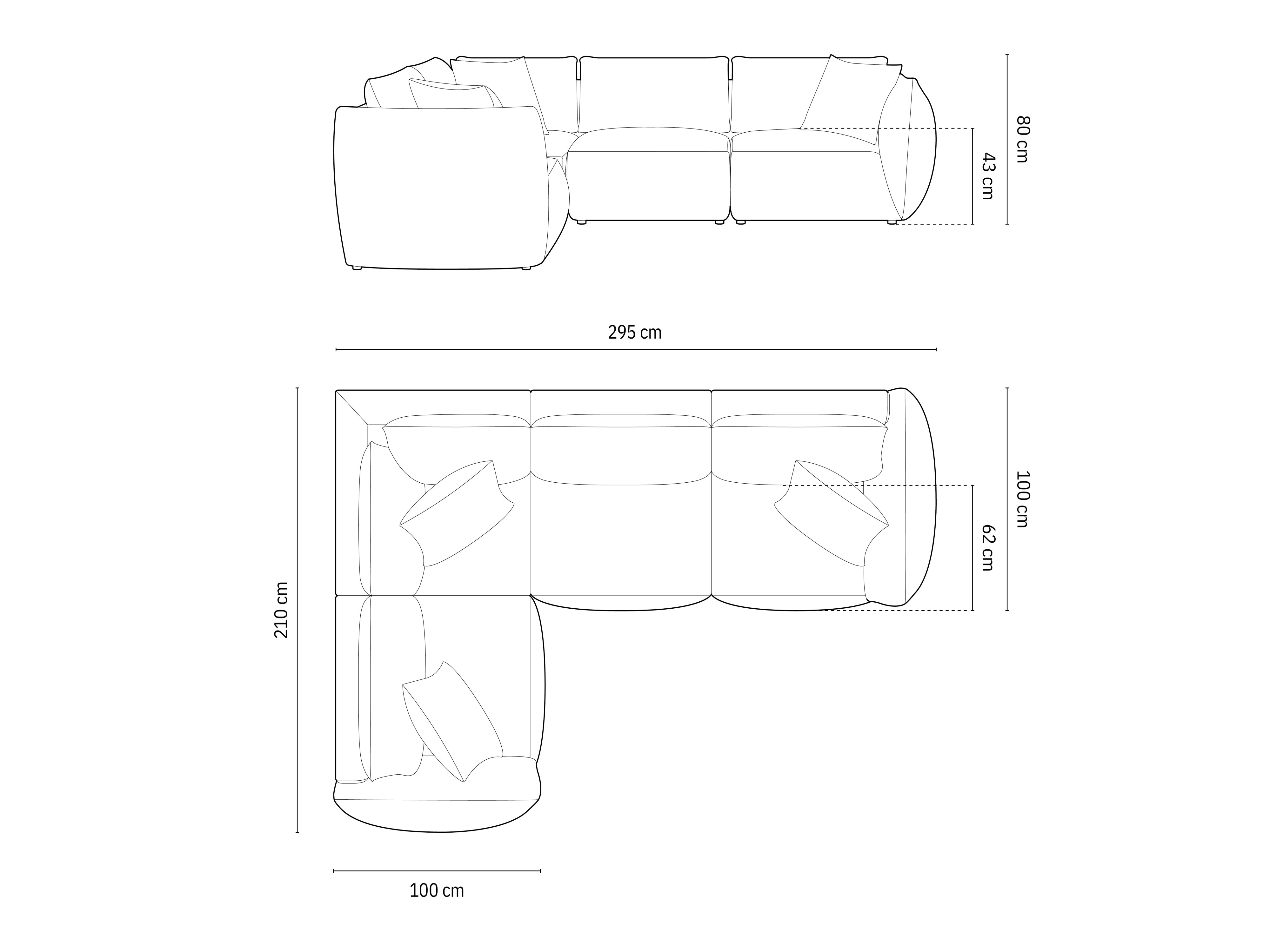 Kotna sedežna garnitura Chris 295x210cm, Material: Žamet