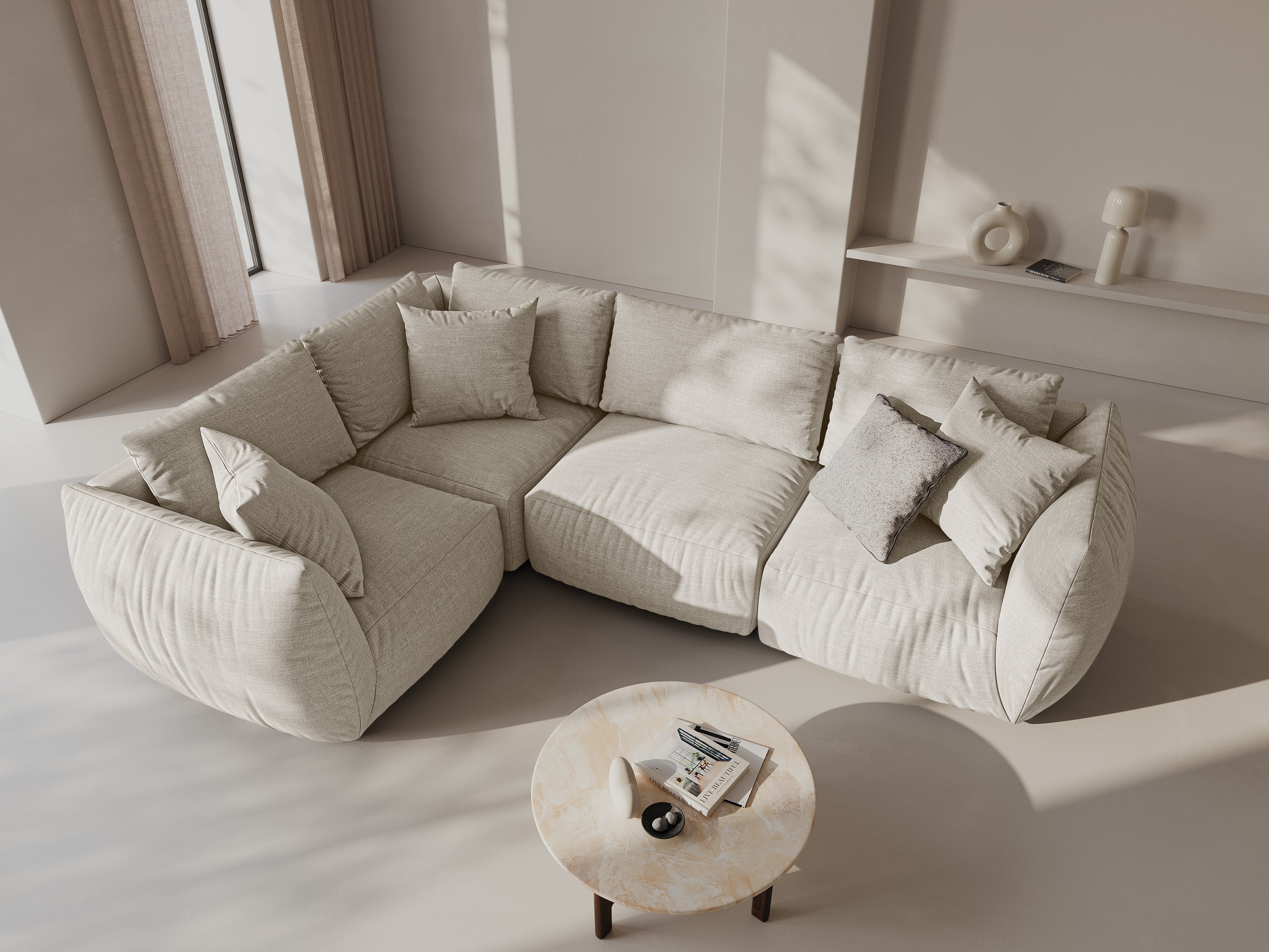 Kotna sedežna garnitura Chris 295x210cm, Material: Strukturirano blago