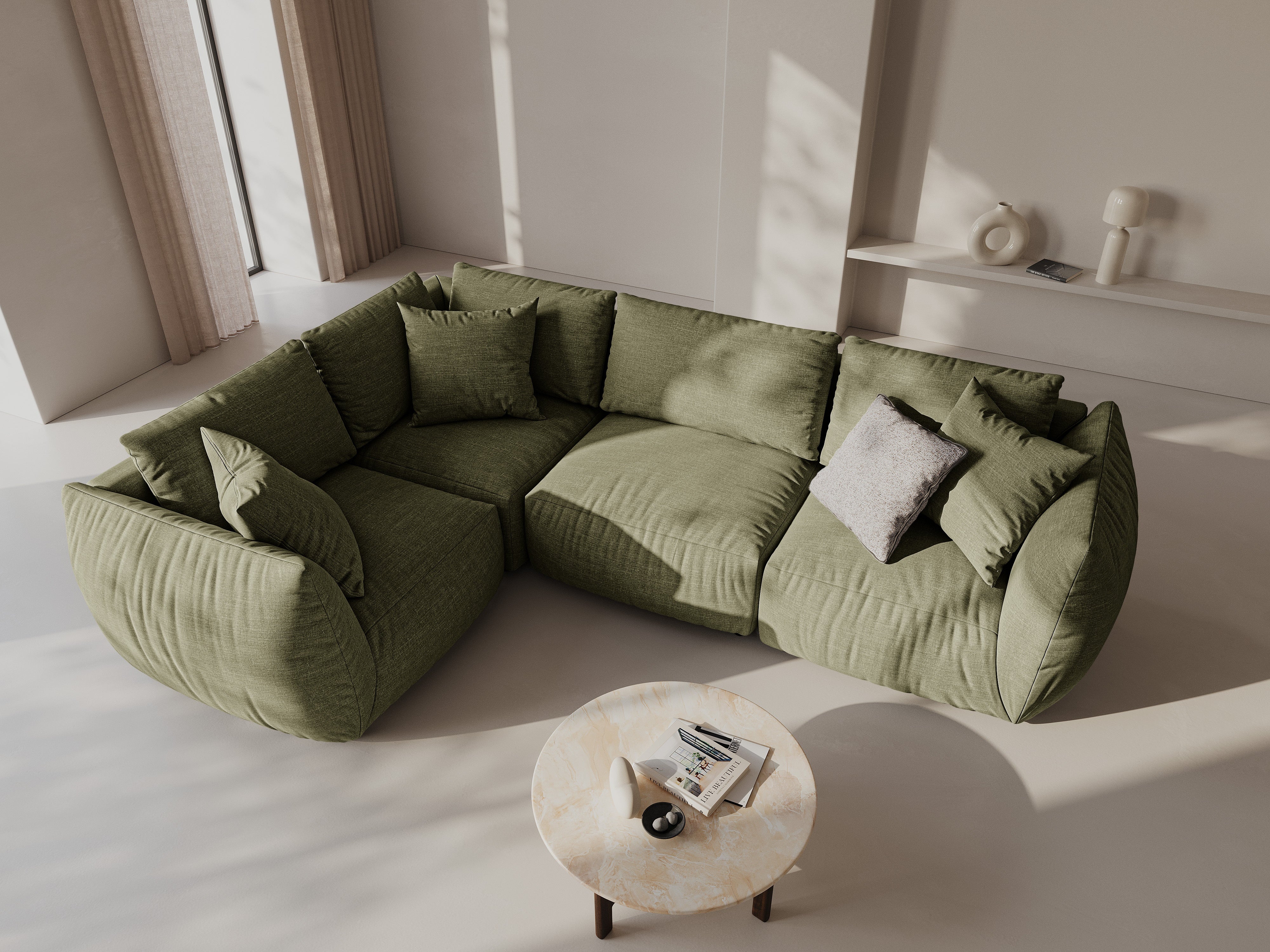 Kotna sedežna garnitura Chris 295x210cm, Material: Strukturirano blago