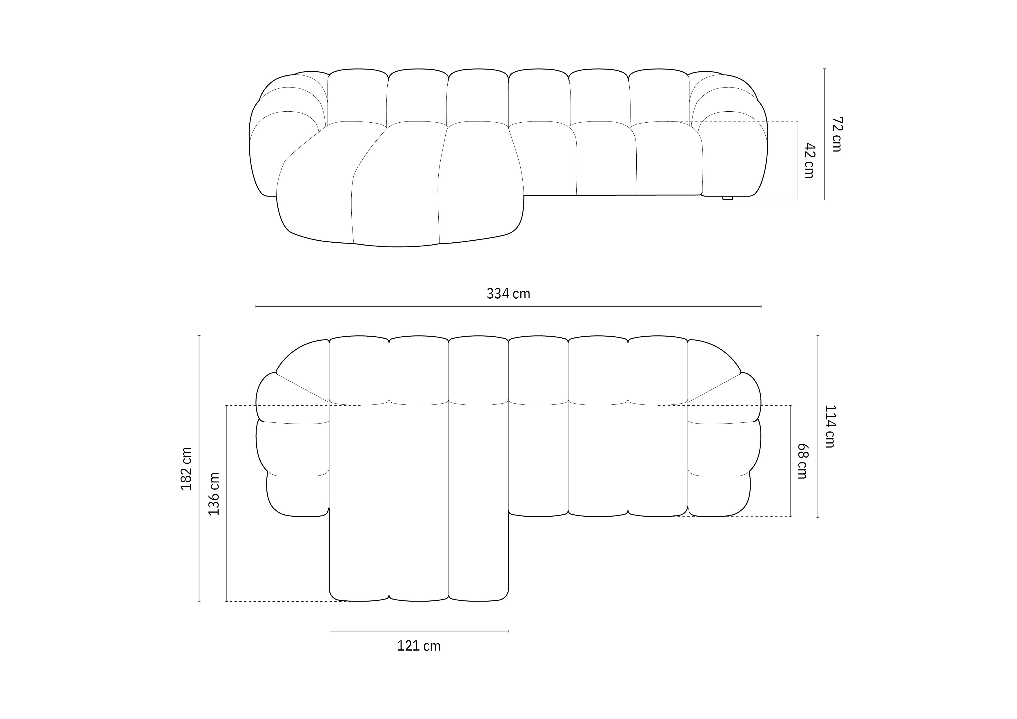 Kotna sedežna garnitura Diana 334x182cm, Material: Žamet