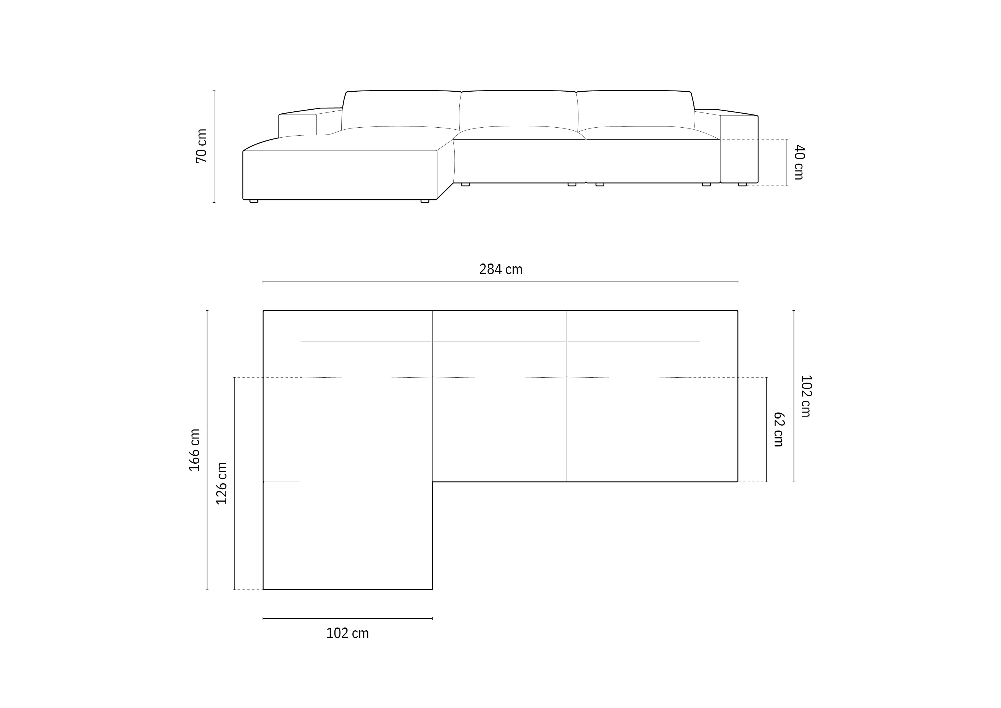 Kotna sedežna garnitura Jodie 284x166cm, Material: Žamet
