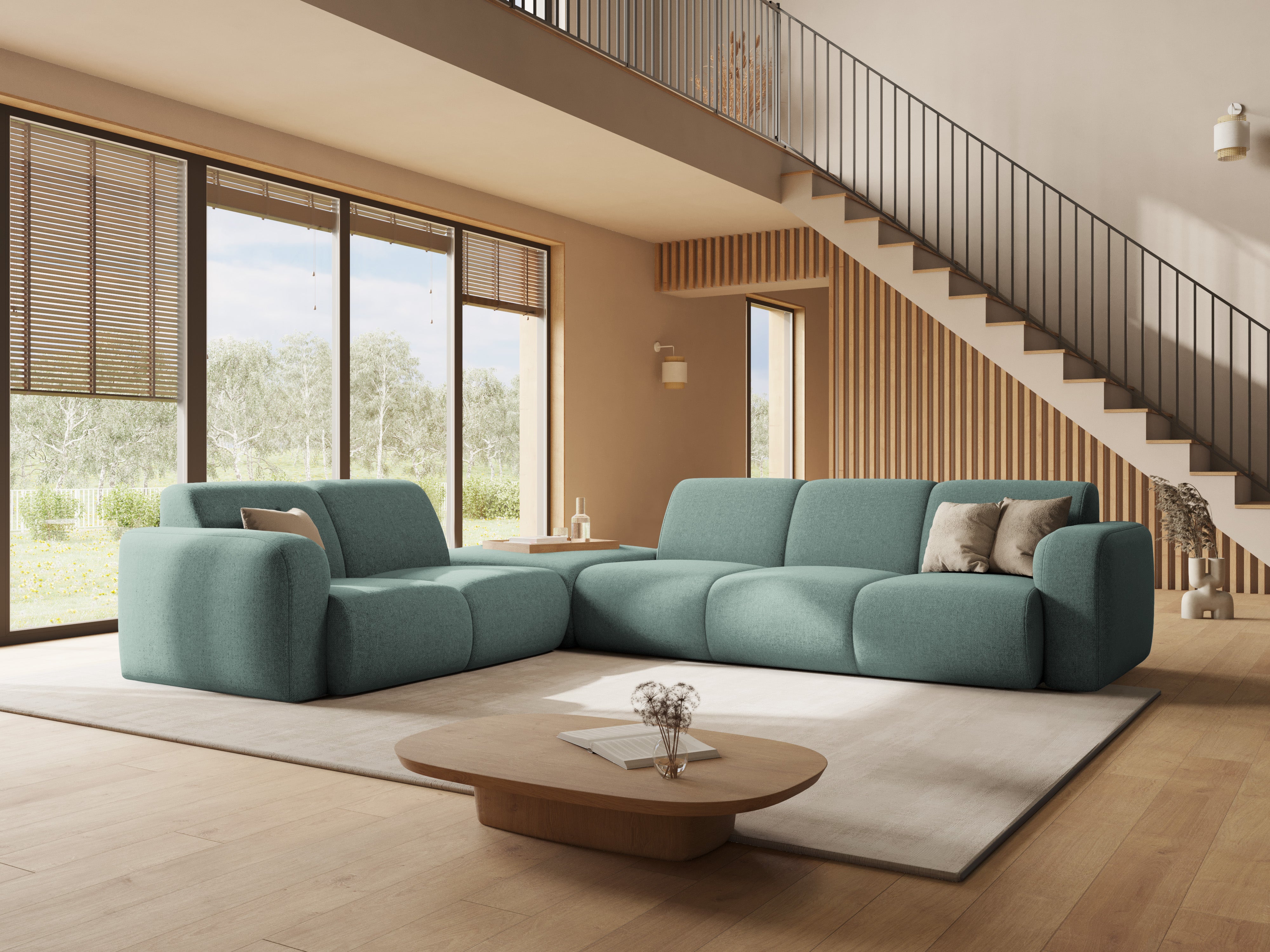 Kotna sedežna garnitura Molino 315x250cm, 6 sedežev, Material: Šenil (Hague)