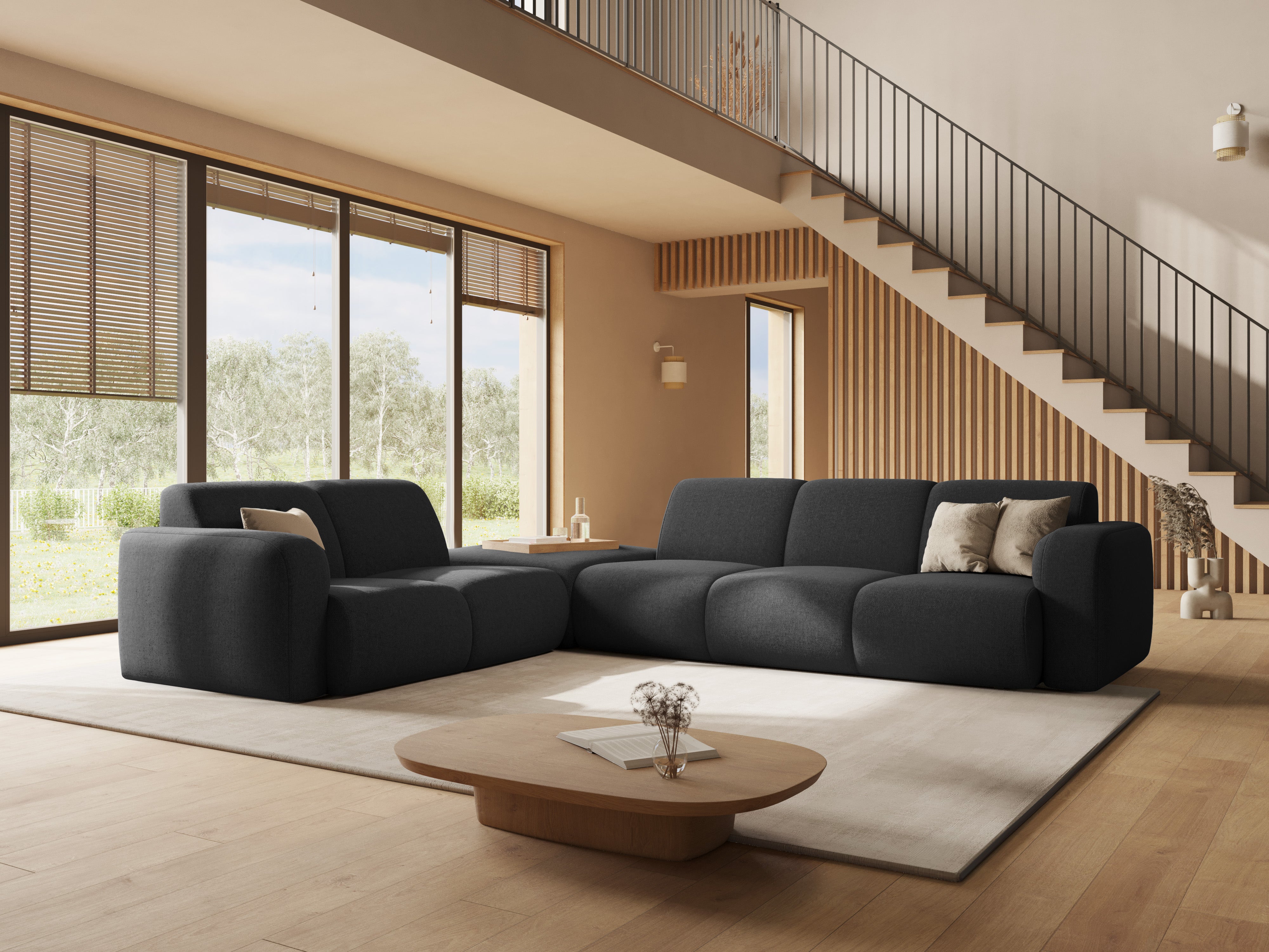 Kotna sedežna garnitura Molino 315x250cm, 6 sedežev, Material: Šenil (Hague)