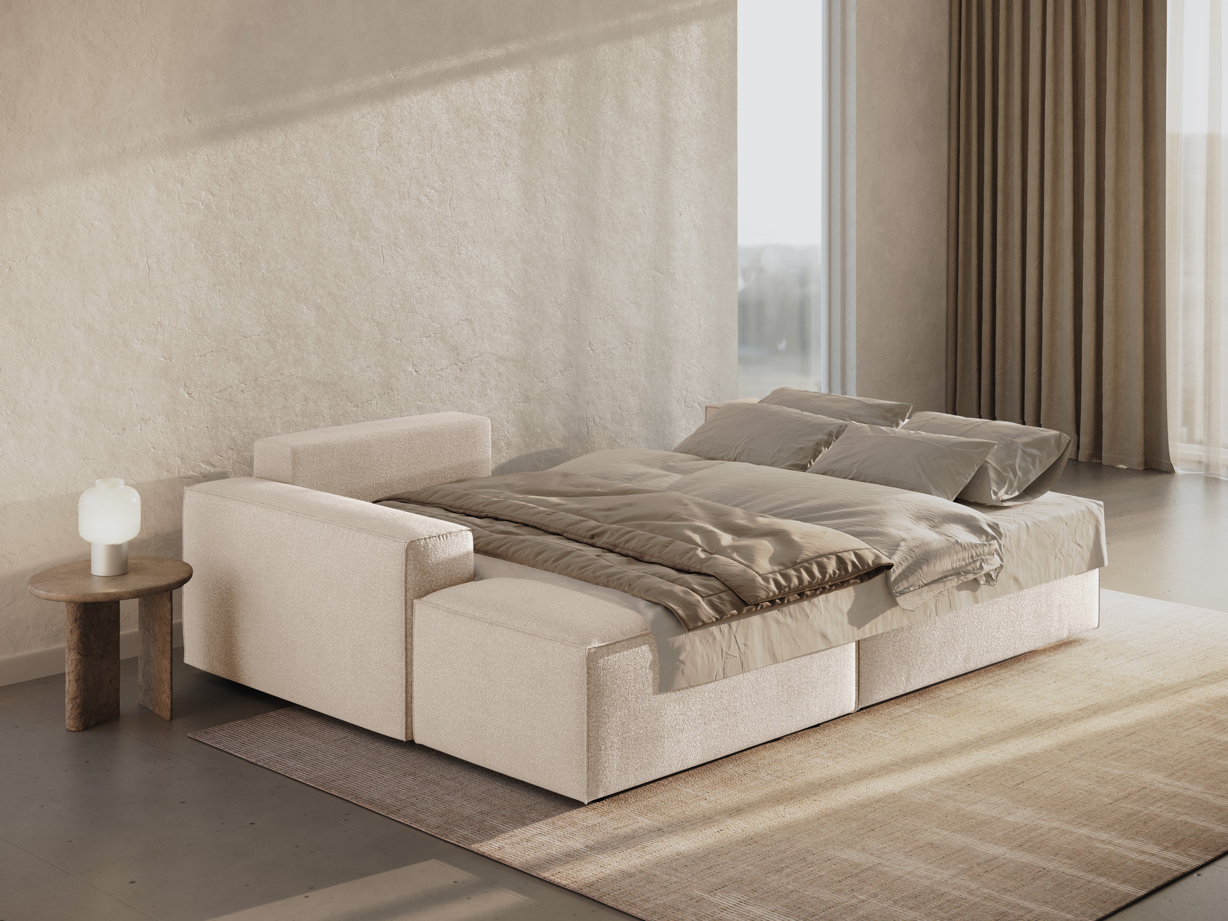 Kotna sedežna garnitura Jodie, material: Bukle