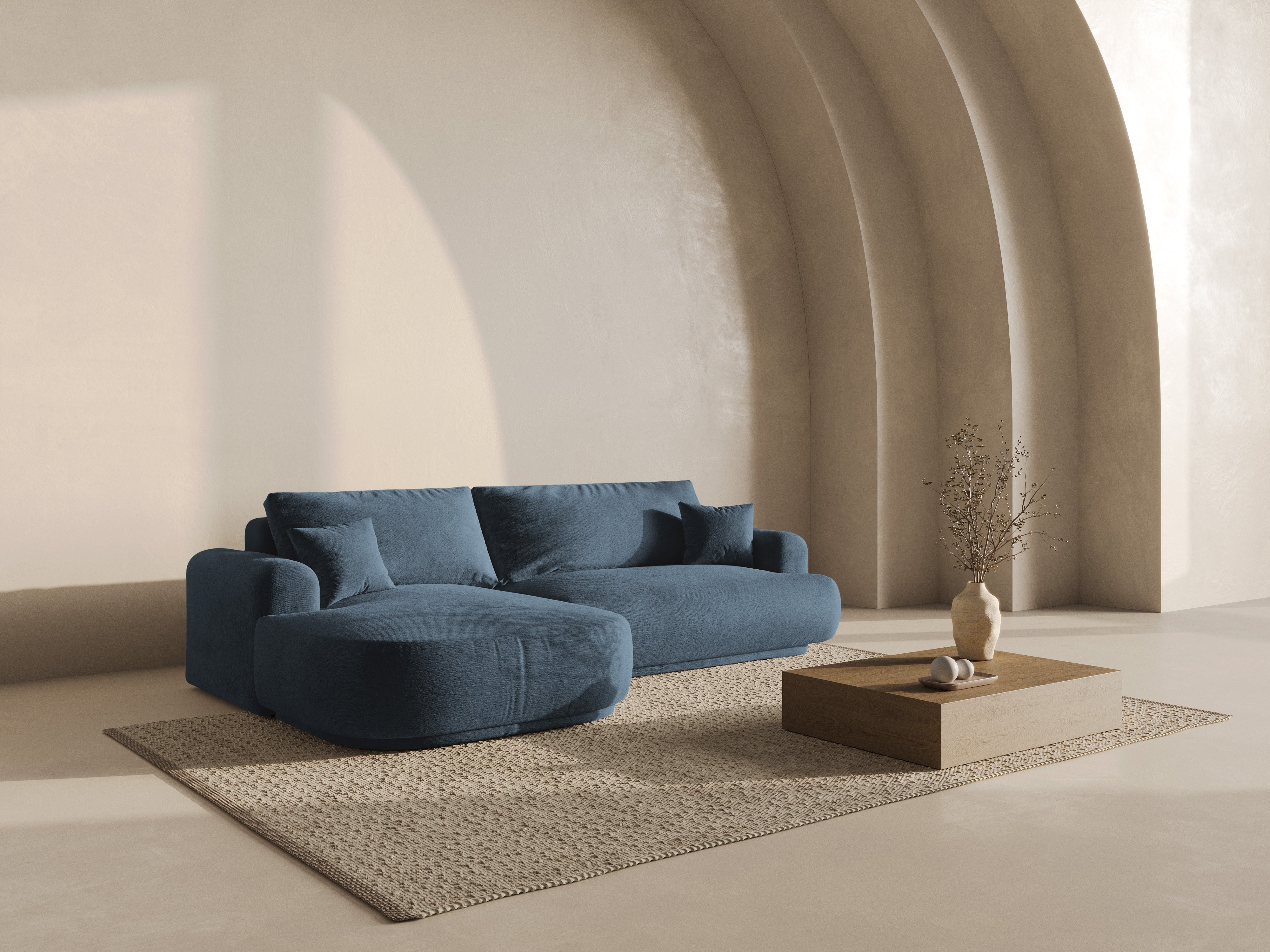 Kotna sedežna garnitura Ella 271x174cm, Material: Strukturirano blago