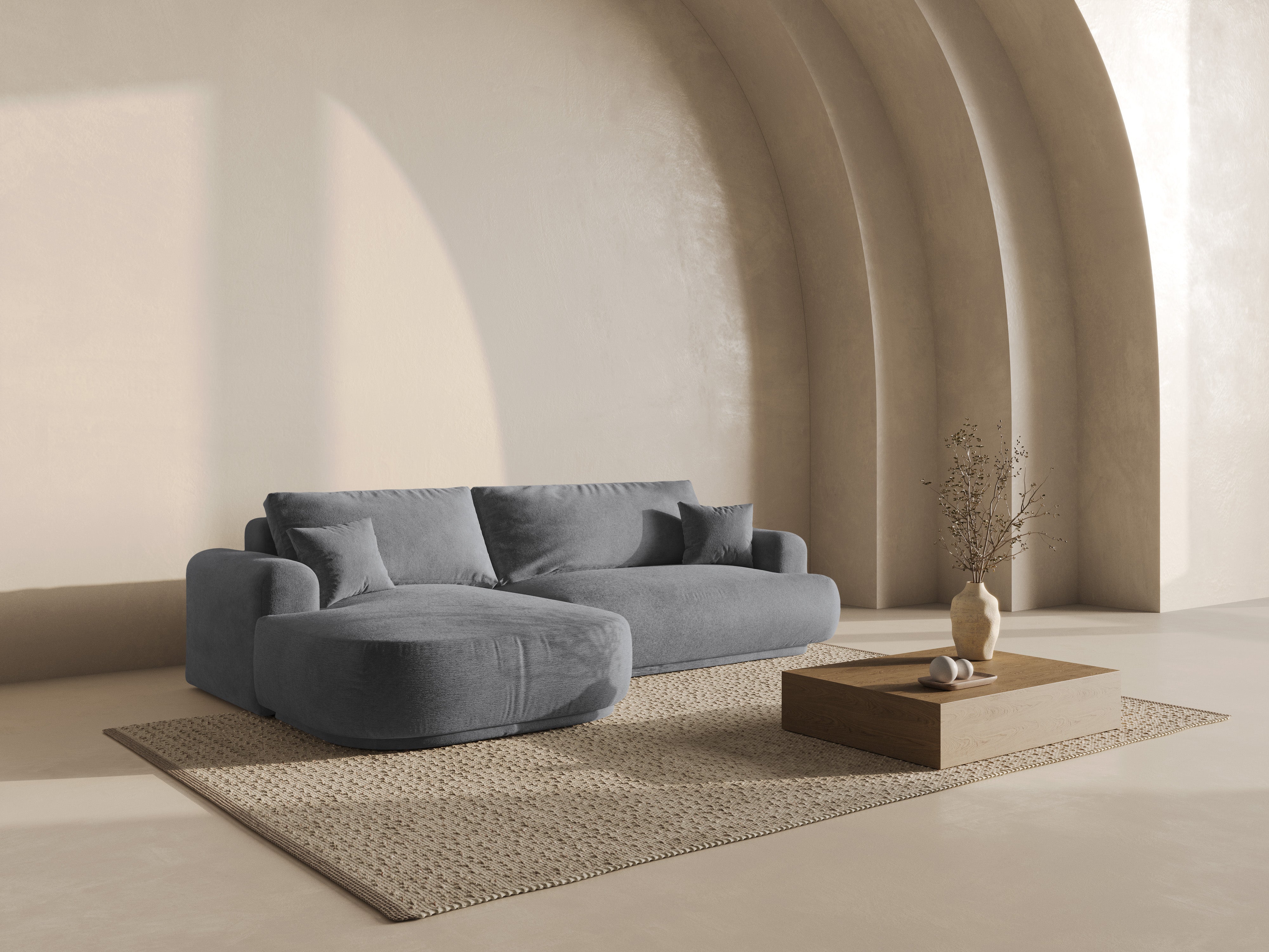 Kotna sedežna garnitura Ella 271x174cm, Material: Strukturirano blago