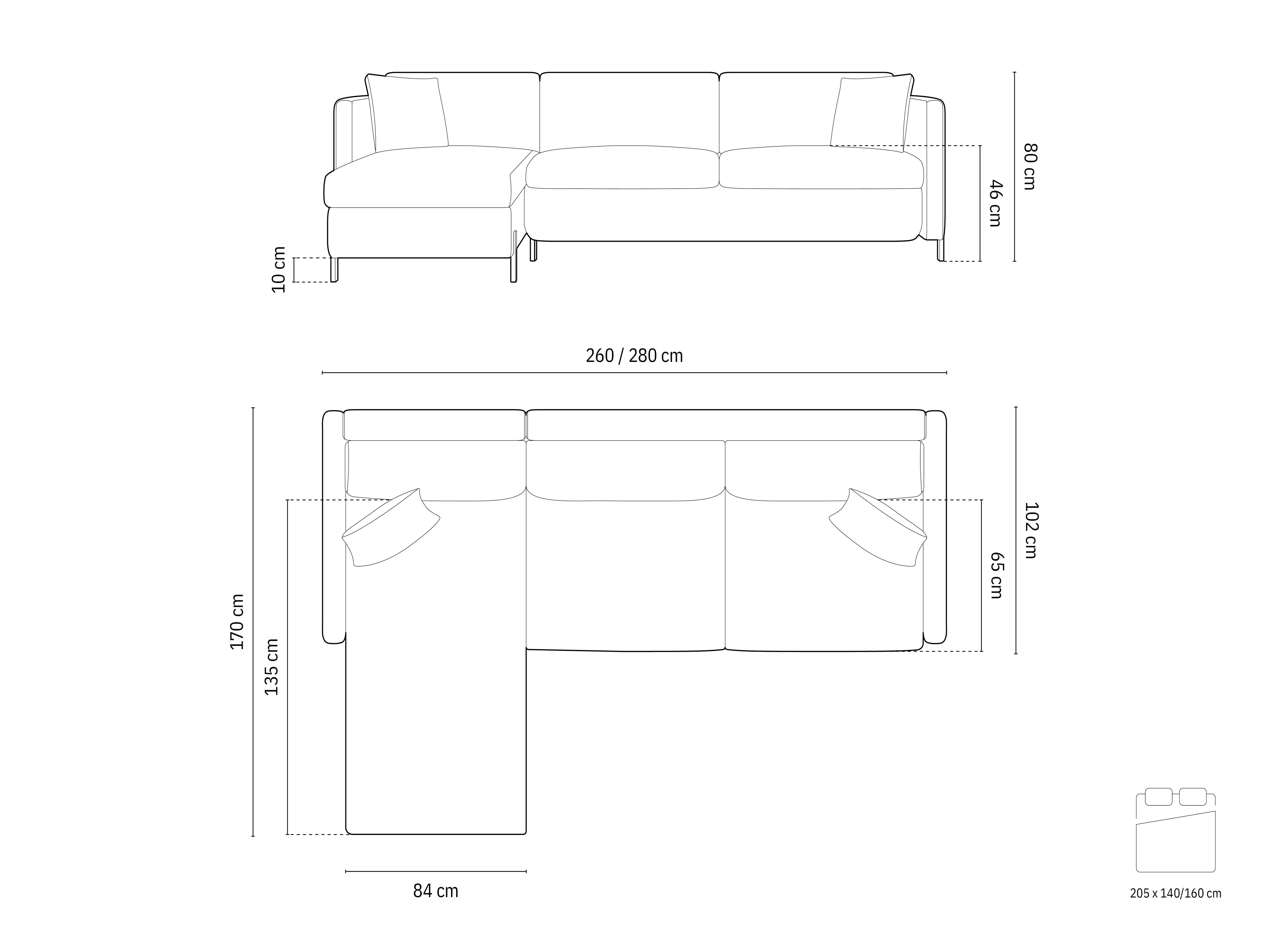 Kotna sedežna garnitura Gloria 280x170cm, Material: Žamet