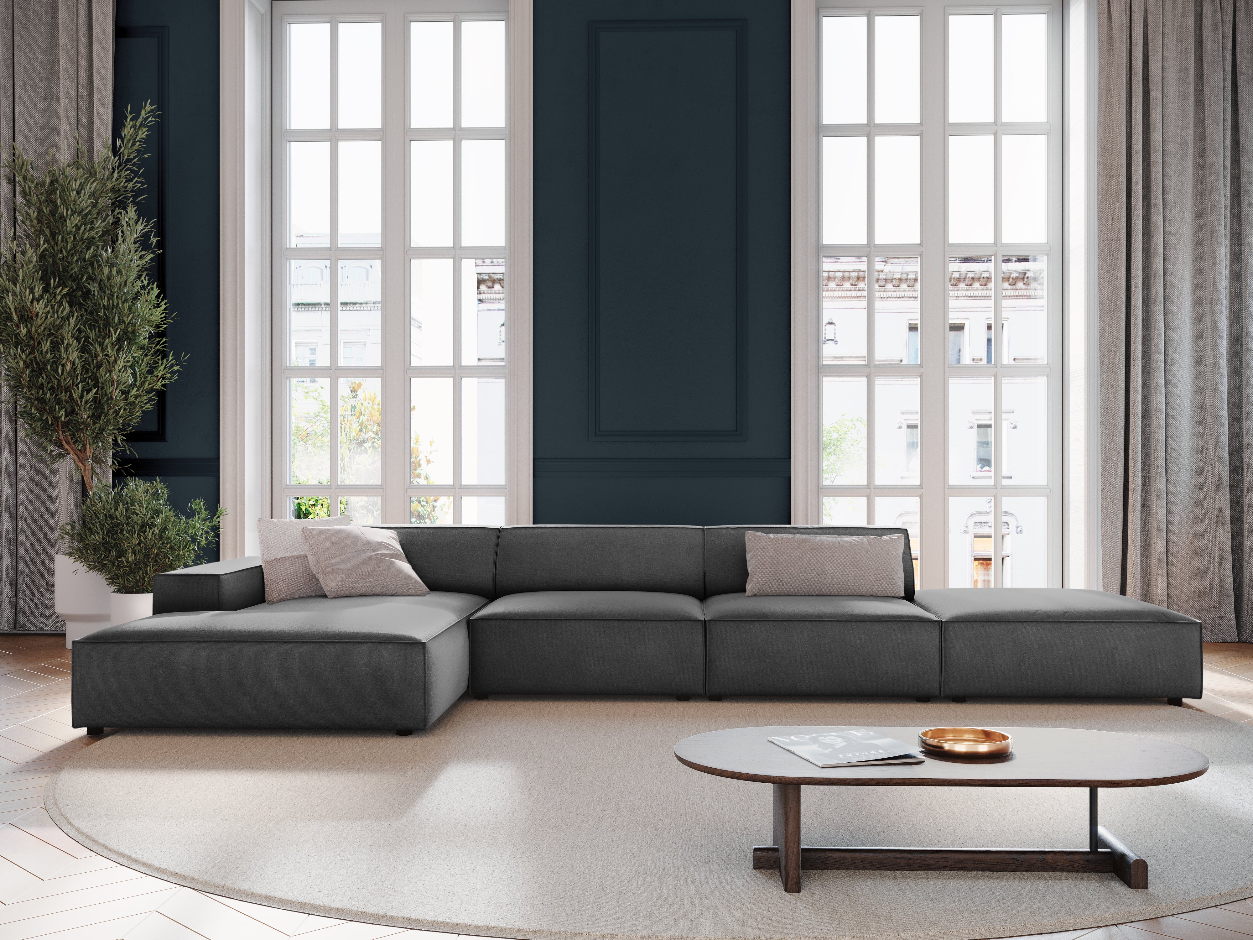 Kotna sedežna garnitura Jodie 341x166cm, Material: Žamet