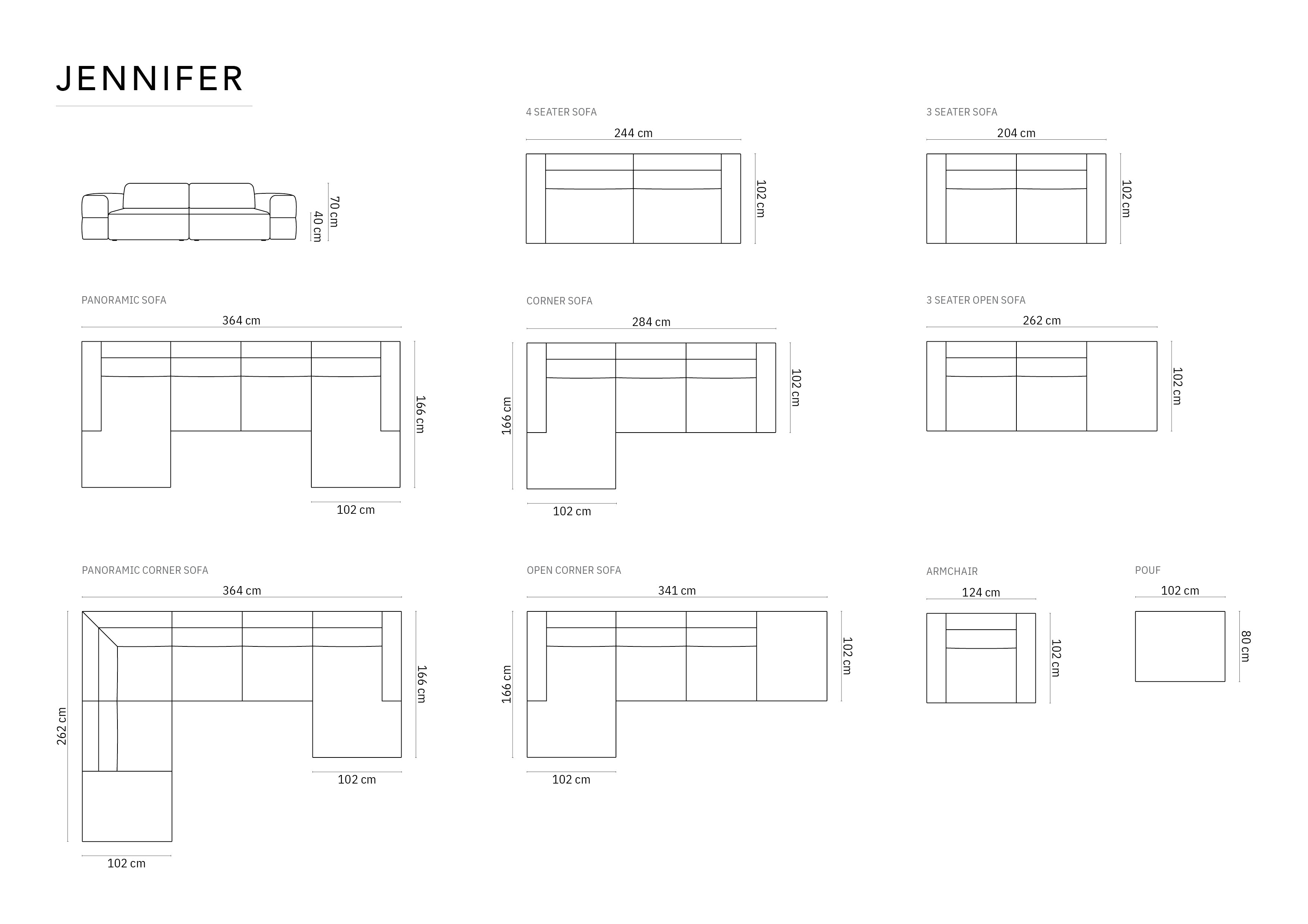 Jenniferjev stolček, 102x80cm, Material: Šenil