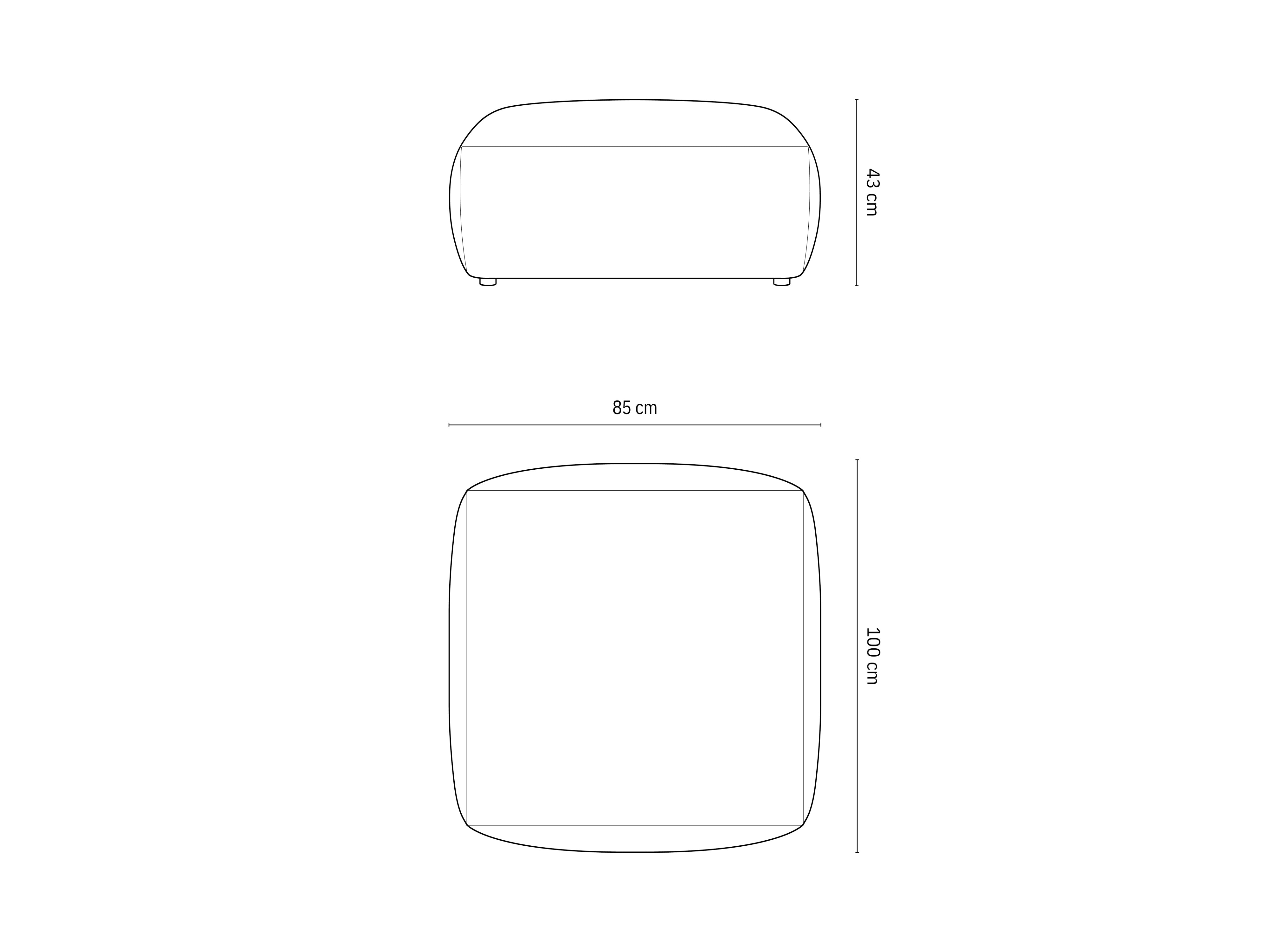 Stolček Chris 85x100cm, Material: Žamet