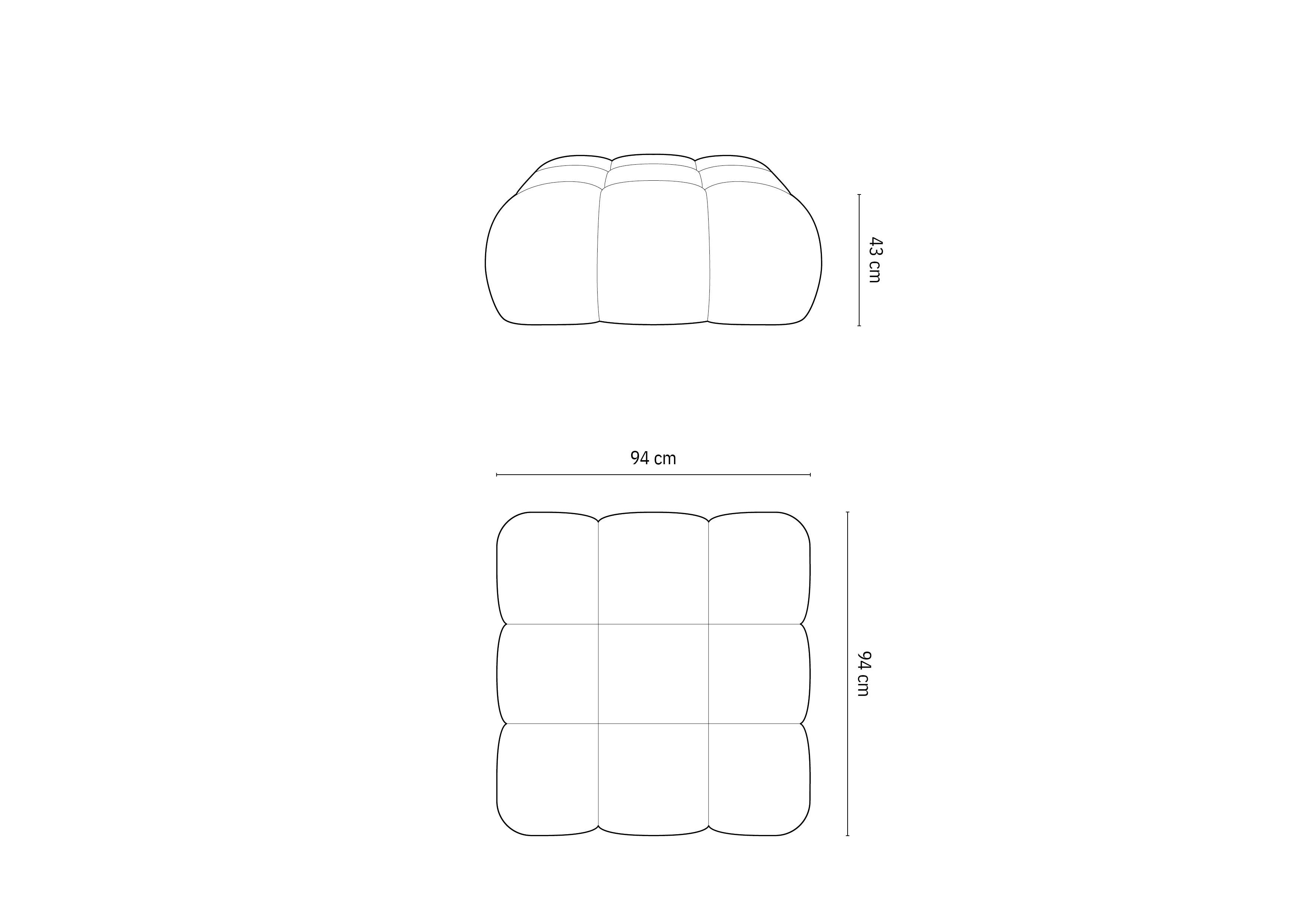 Bellis stolčki 94x94cm, material: bukle