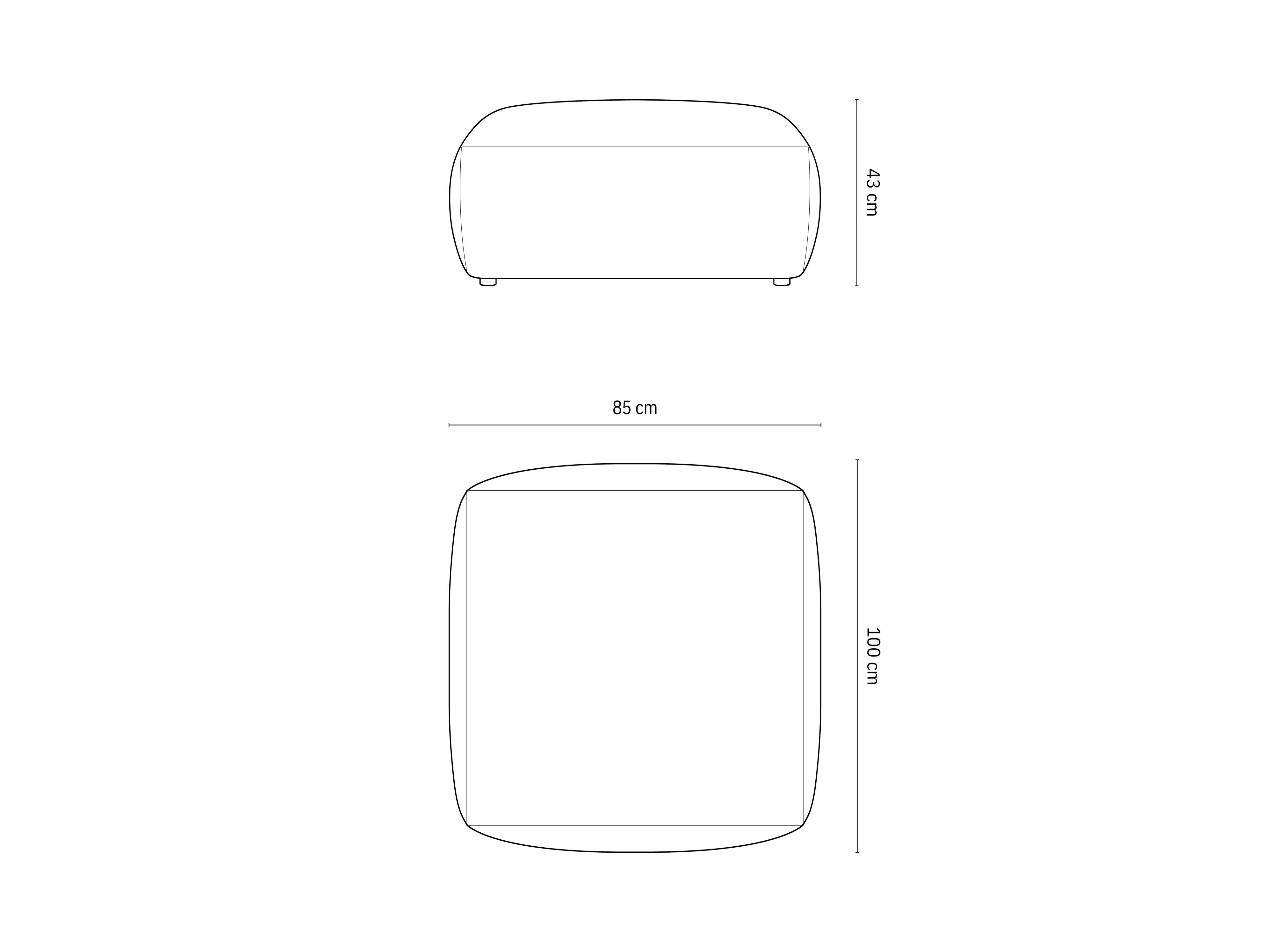 Tabureji Chris 85x100cm, Material: Strukturirano blago