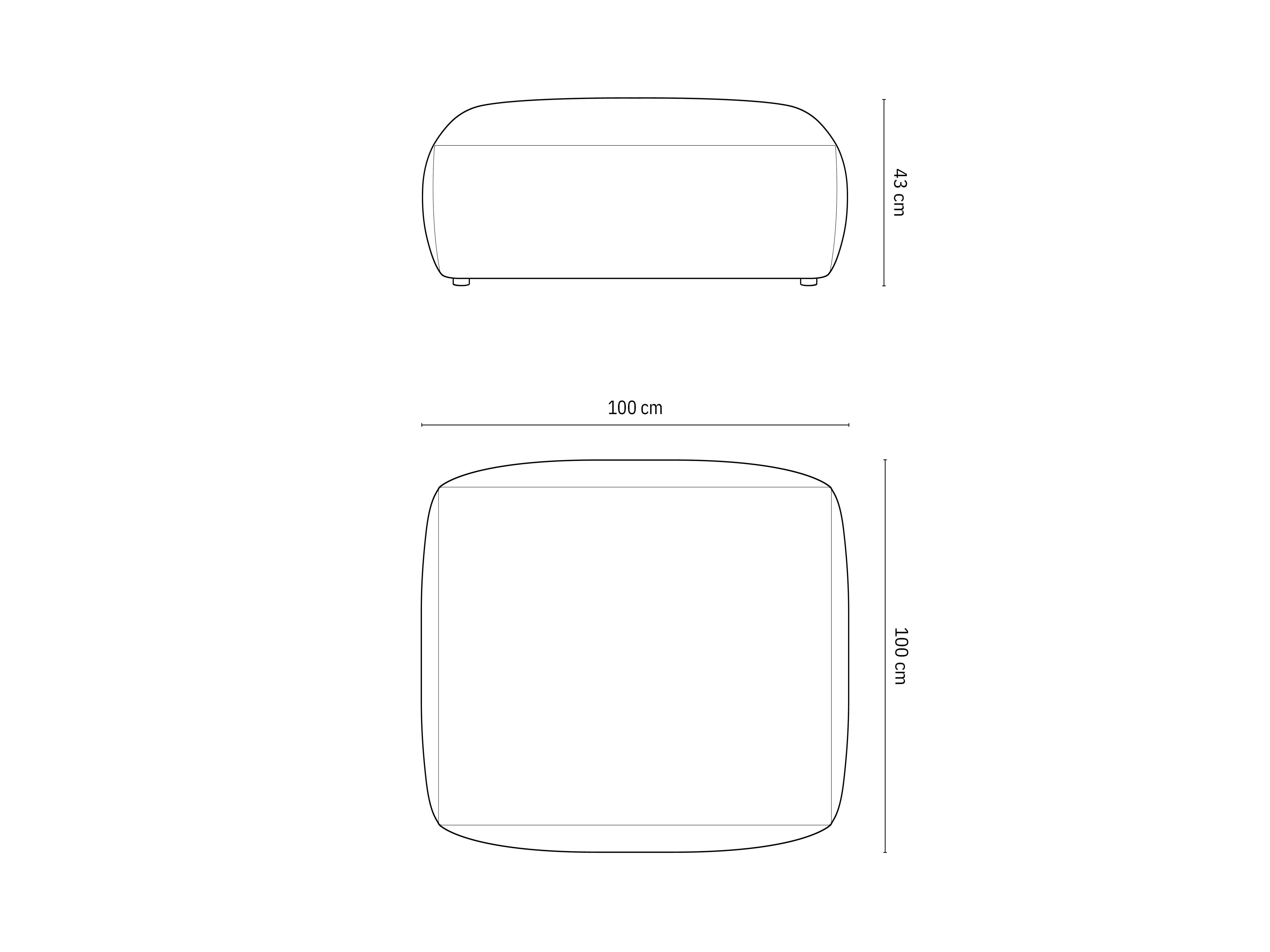 Tabureji Chris 100x100cm, Material: Strukturirano blago