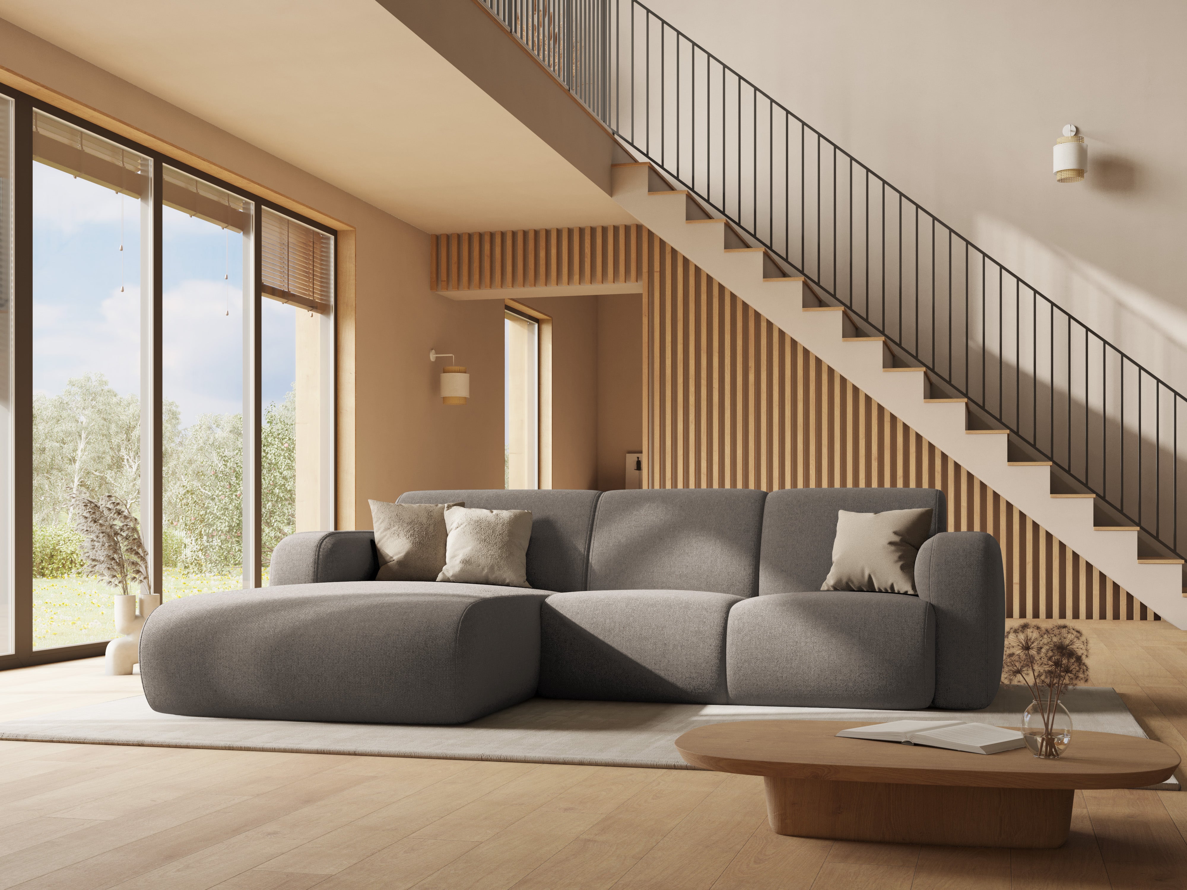 Kotna sedežna garnitura Molino 250x170cm, 4 sedeži, Material: Šenil (Hague)