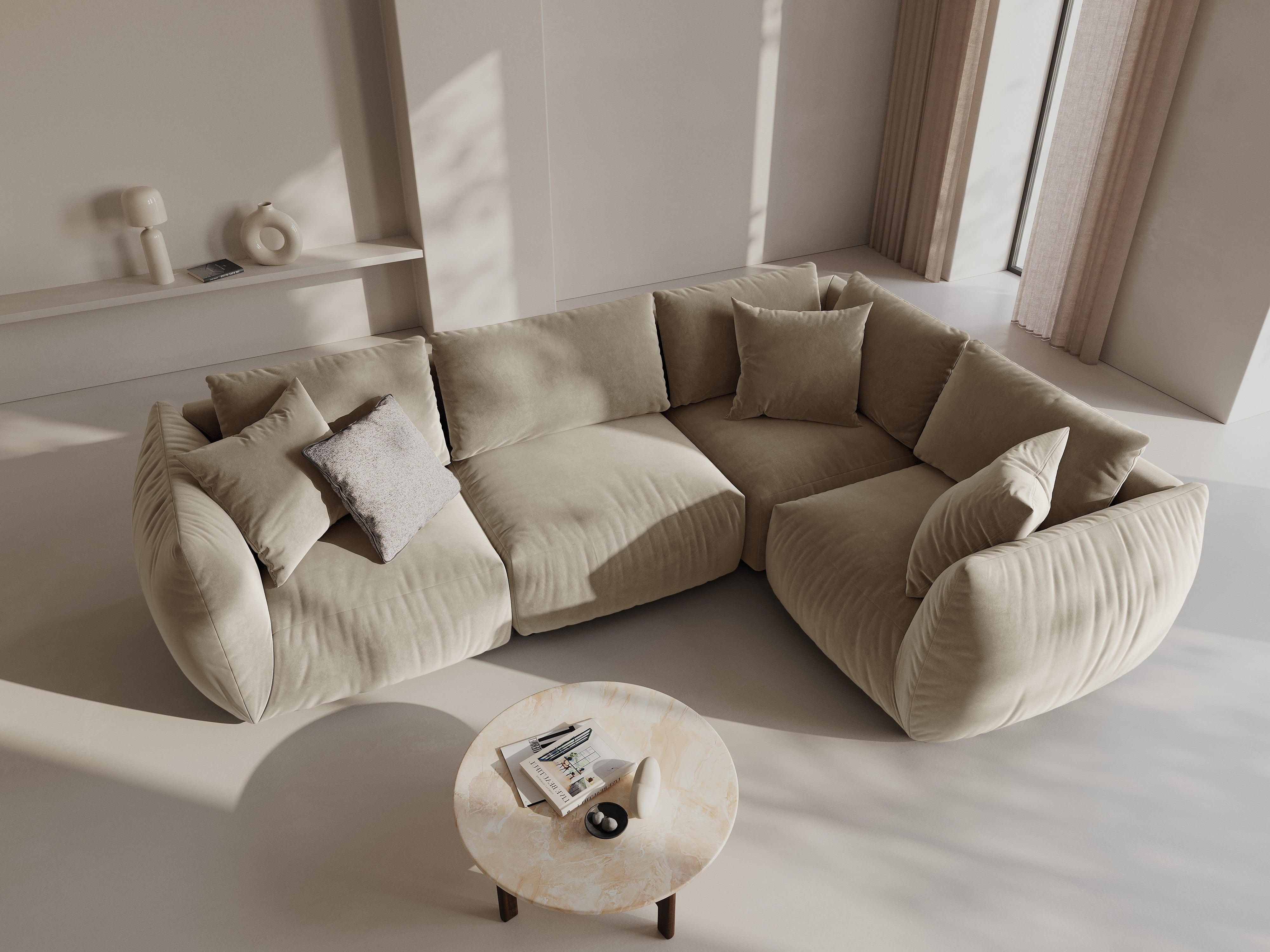 Kotna sedežna garnitura Chris 295x210cm, Material: Žamet