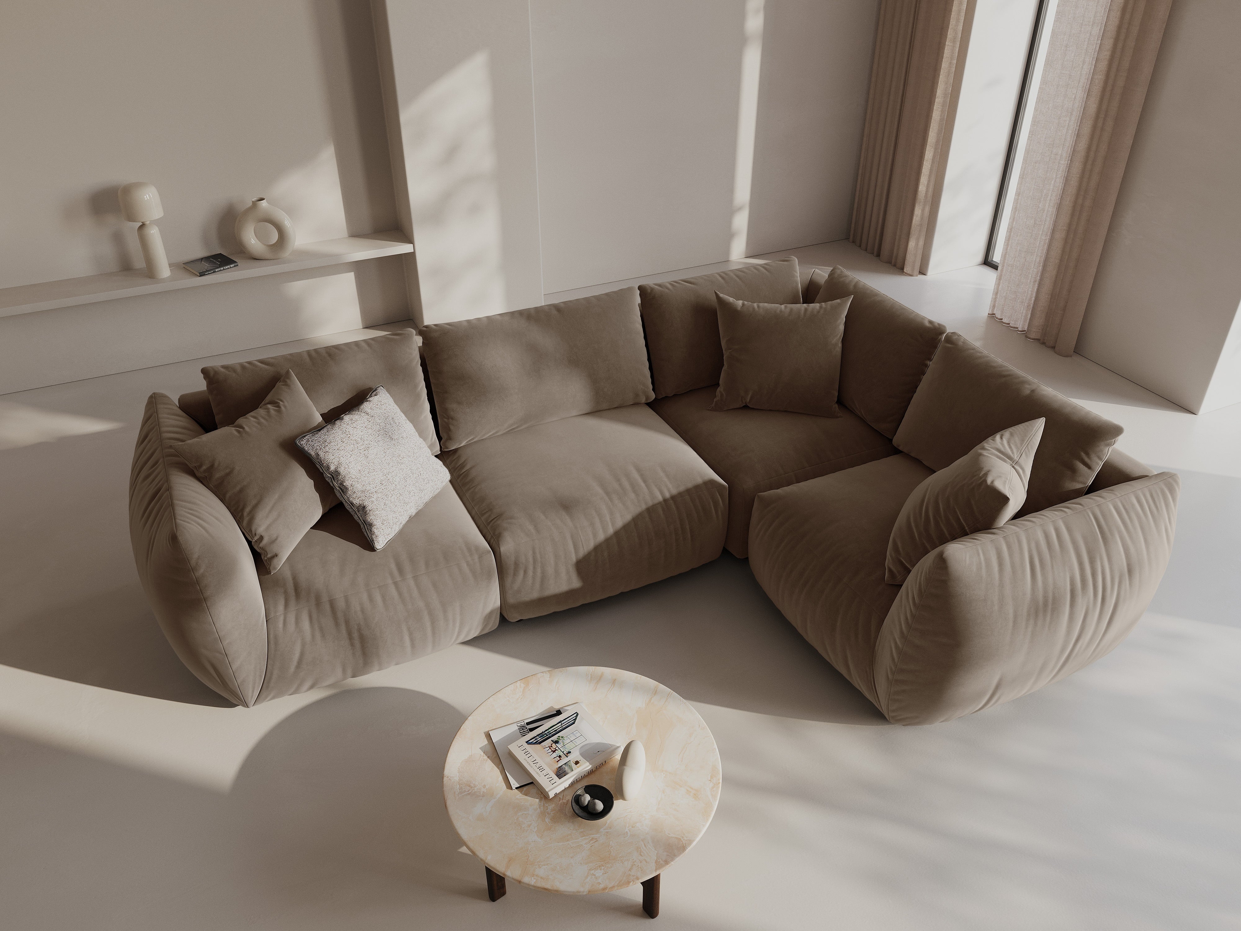 Kotna sedežna garnitura Chris 295x210cm, Material: Žamet