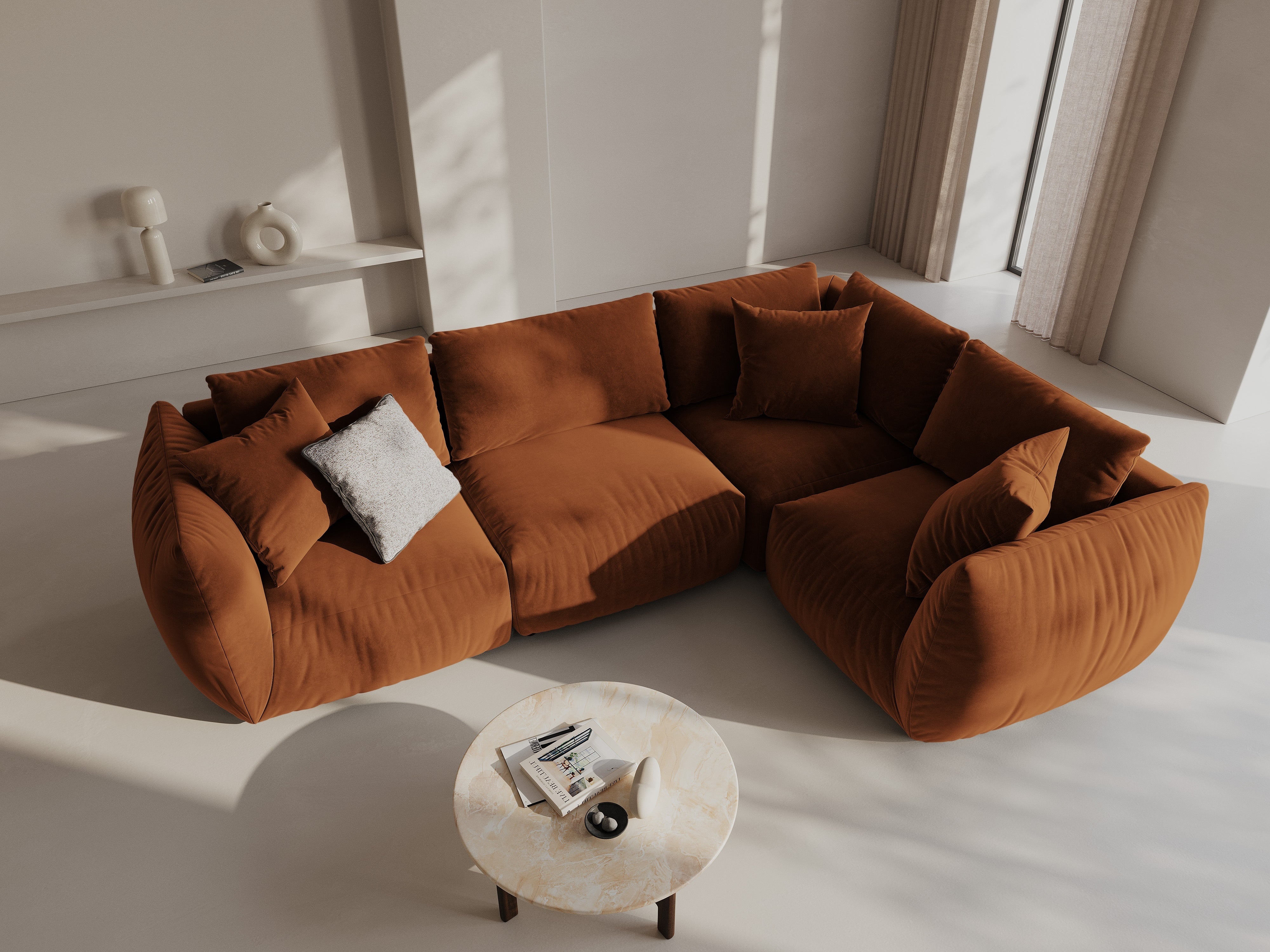 Kotna sedežna garnitura Chris 295x210cm, Material: Žamet